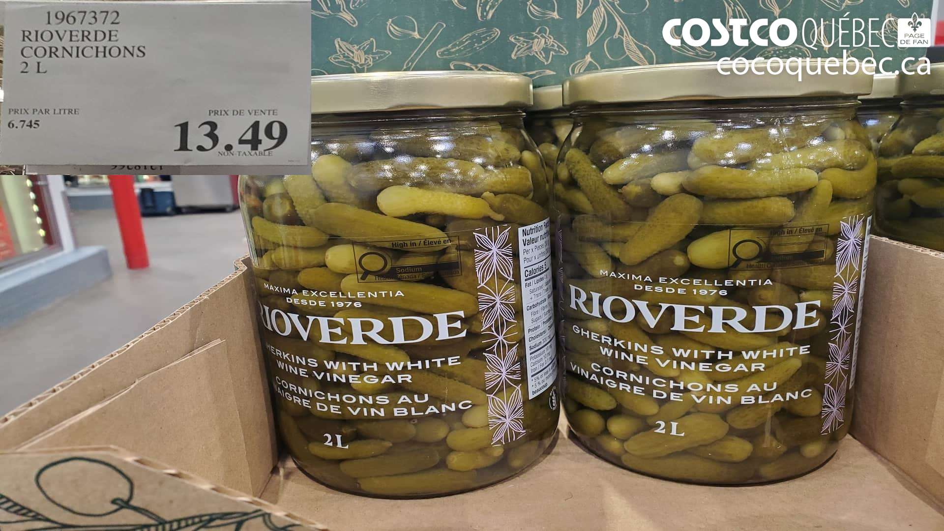 1967372 RIOVERDE CORNICHONS 2 L $13.49