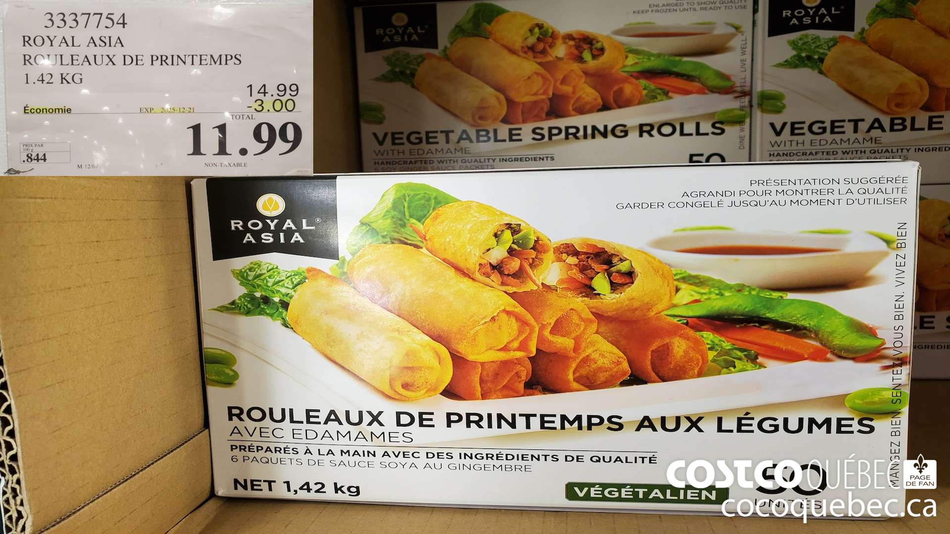3337754 ROYAL ASIA ROULEAUX AUX LEGUMES 1.36 kg  ($3.00 INSTANT SAVINGS EXPIRES ON 2025-12-21) $11.99