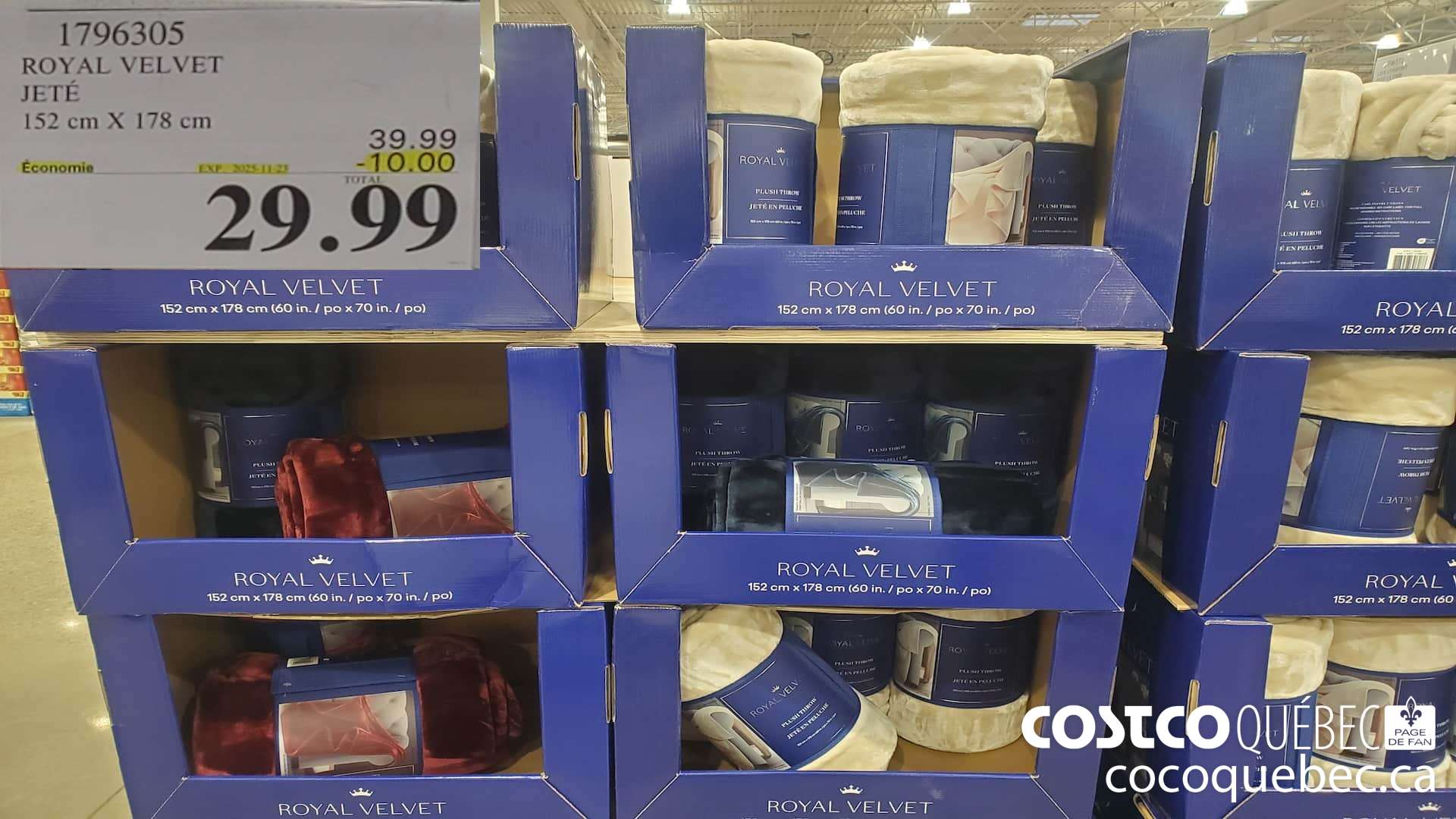 1796305 ROYAL VELVET JETE 152CM X 178CM ($10.00 INSTANT SAVINGS EXPIRES ON 2025-11-23) $29.99