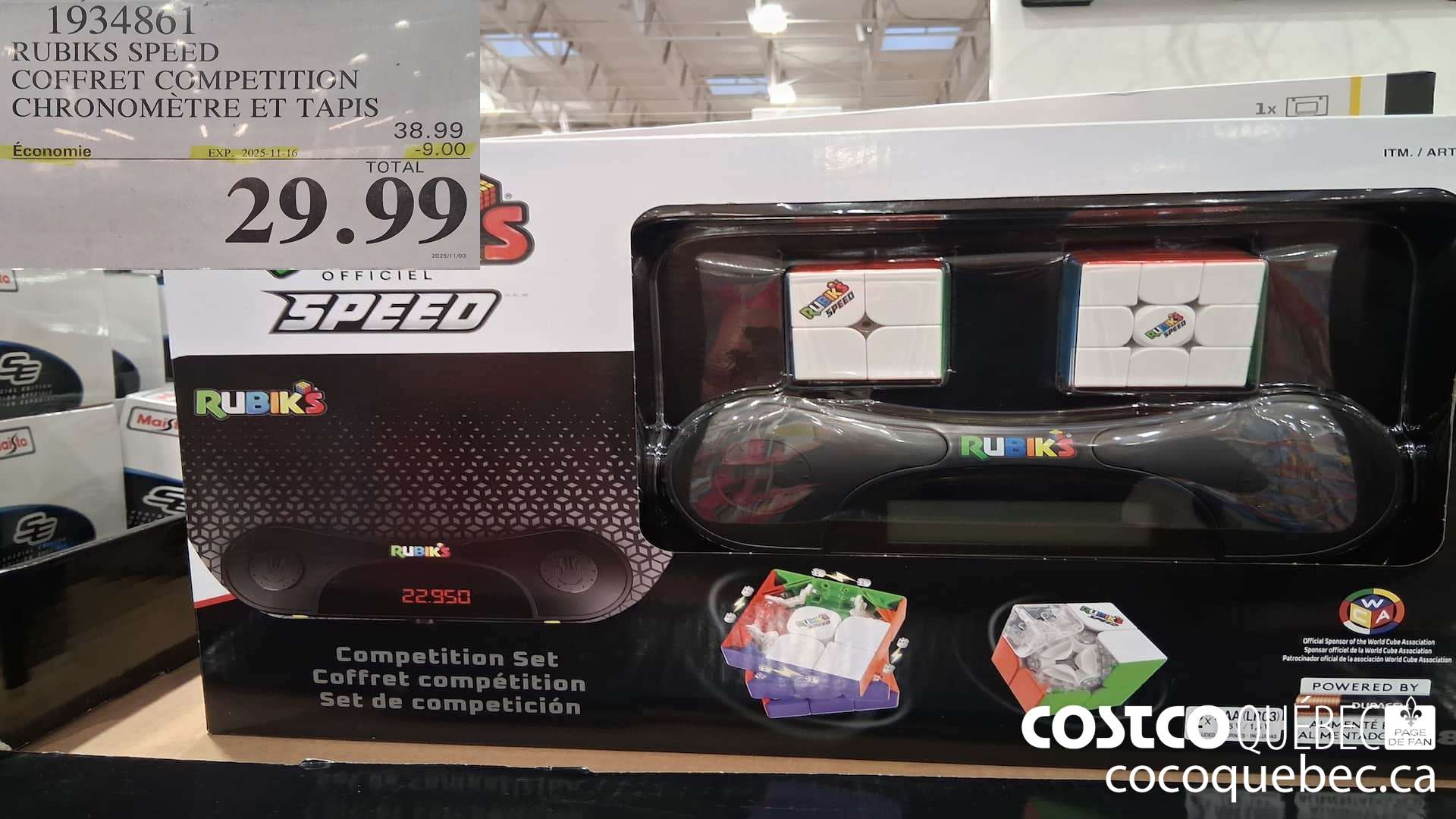1934861 RUBIKS SPEED COFFRET COMPETITION CHRONOMETRE ET TAPIS ($9.00 INSTANT SAVINGS EXPIRES ON 2025-11-16) $29.99