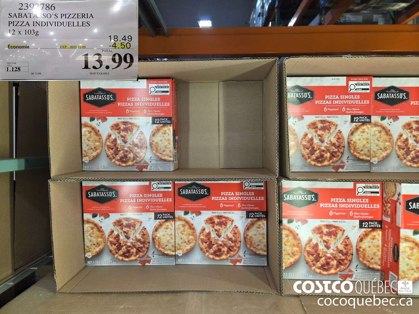 2392786 SABATASSO'S PIZZERIA PIZZA INDIVIDUELLES 12 X 103G ($4.50 INSTANT SAVINGS EXPIRES ON 2025-11-09) $13.99