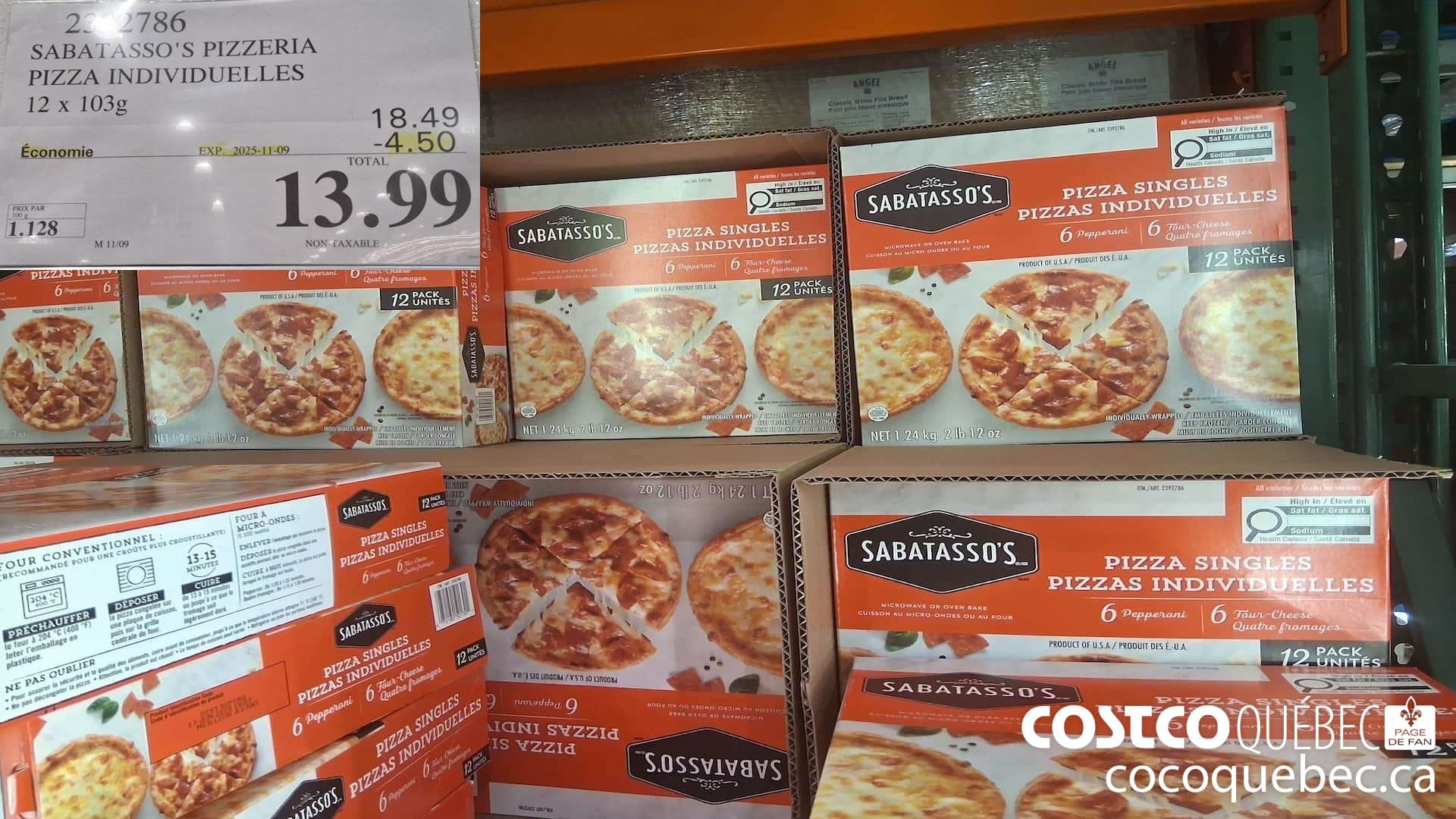 2392786 SABATASSO'S PIZZERIA PIZZA INDIVIDUELLES 12 X 103G ($4.50 INSTANT SAVINGS EXPIRES ON 2025-11-09) $13.99