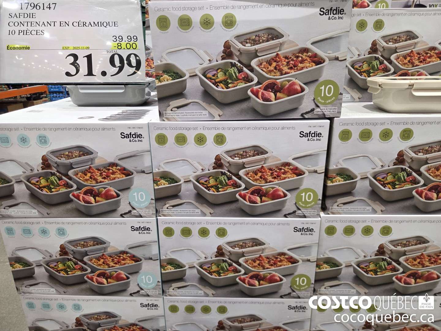 1796147 SAFDIE CONTENANT EN CERAMIQUE 10 PIECES  ($8.00 INSTANT SAVINGS EXPIRES ON 2025-11-09) $31.99