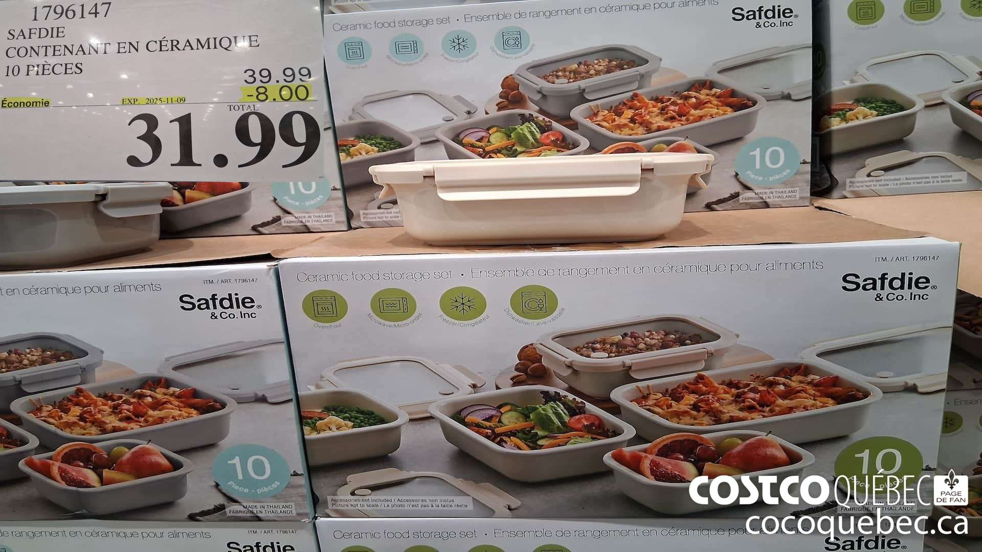 1796147 SAFDIE CONTENANT EN CERAMIQUE 10 PIECES  ($8.00 INSTANT SAVINGS EXPIRES ON 2025-11-09) $31.99
