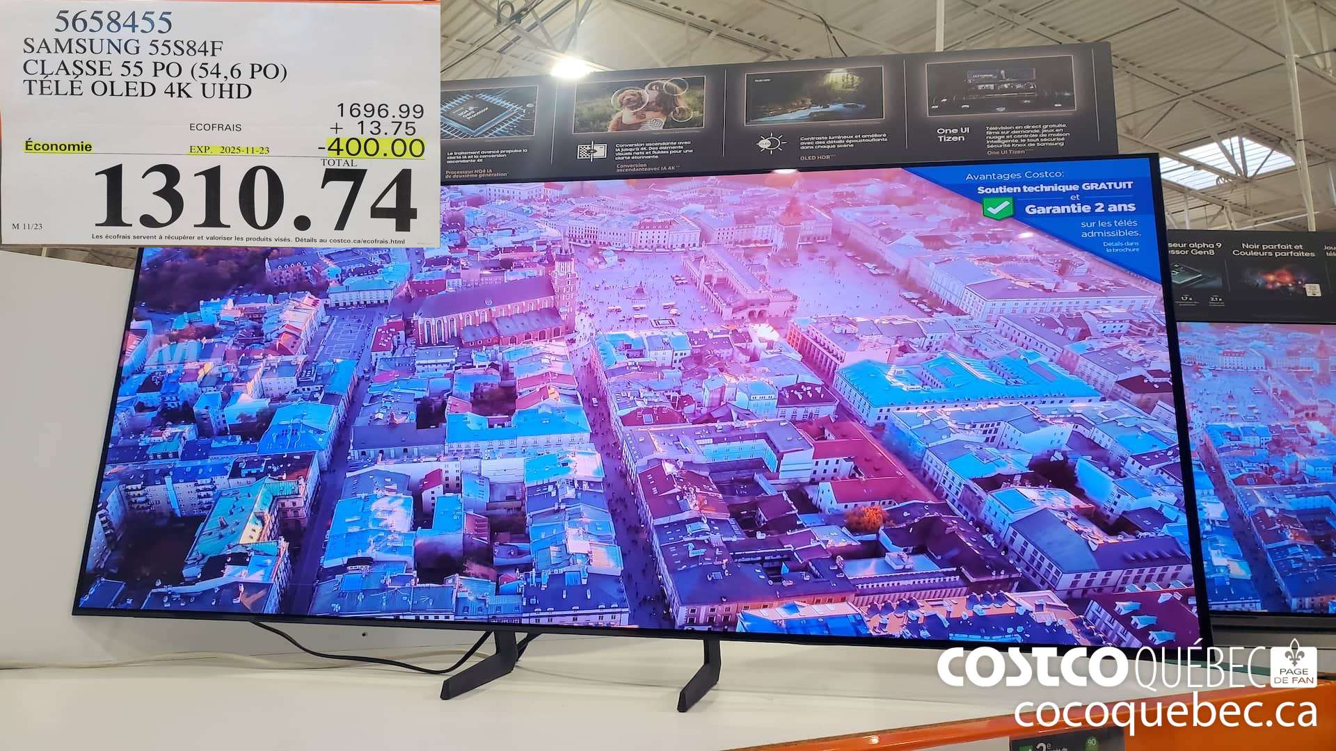 5658455 SAMSUNG 55S84F CLASSE 55 PO (54,6 PO) TELE OLED 4K UHD ($400.00 INSTANT SAVINGS EXPIRES ON 2025-11-23) $1310.74