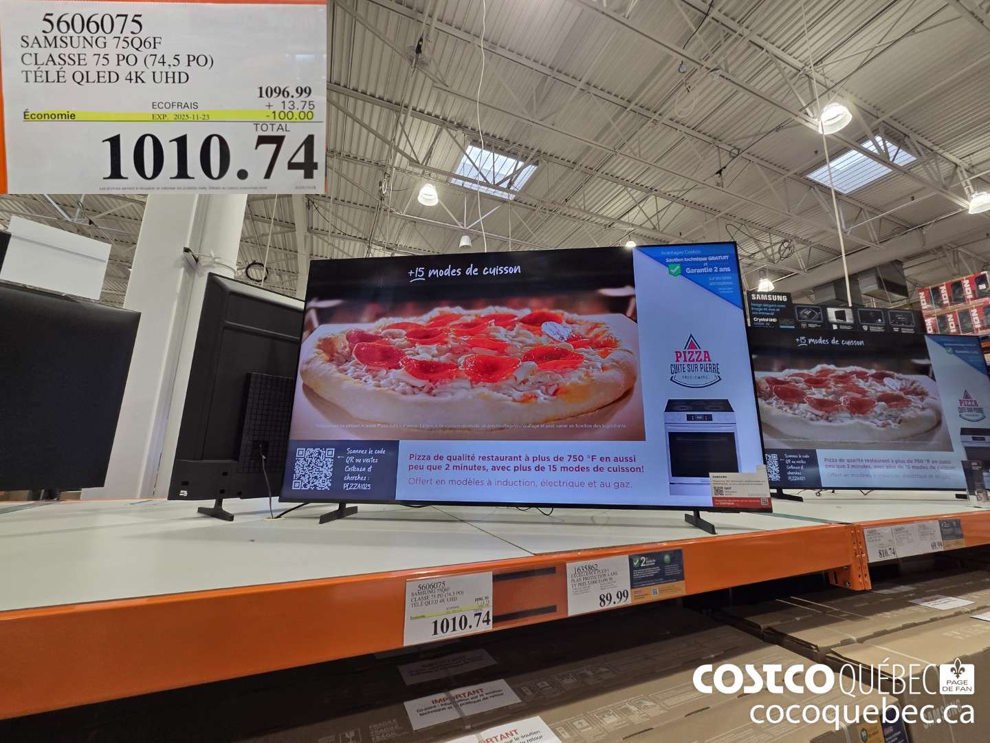 5606075 SAMSUNG 75Q6F CLASSE 75 PO (74,5 PO) TELE QLED 4K UHD ($100.00 INSTANT SAVINGS EXPIRES ON 2025-11-23) $1010.74