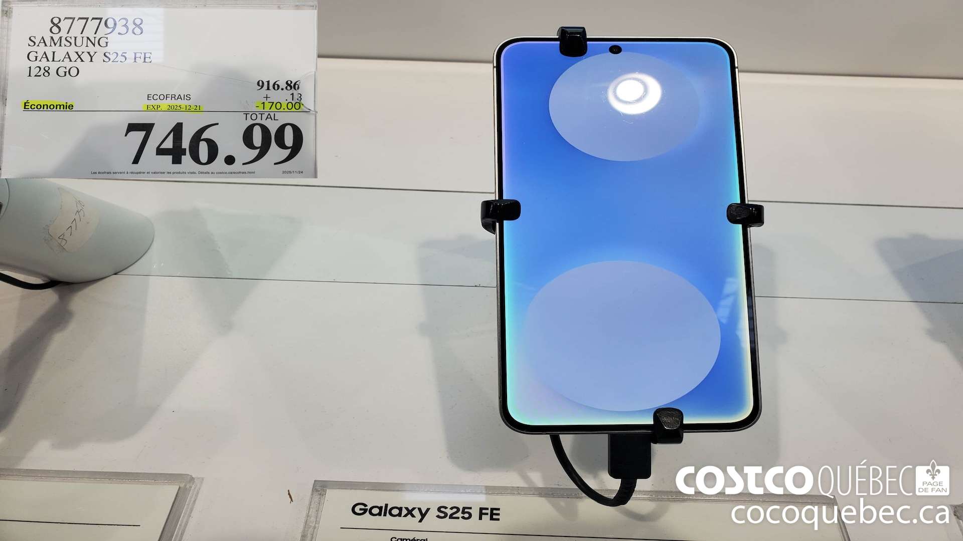 8777938 SAMSUNG GALAXY S825 FE 128 GO ($170.00 INSTANT SAVINGS EXPIRES ON 2025-12-21) $746.99