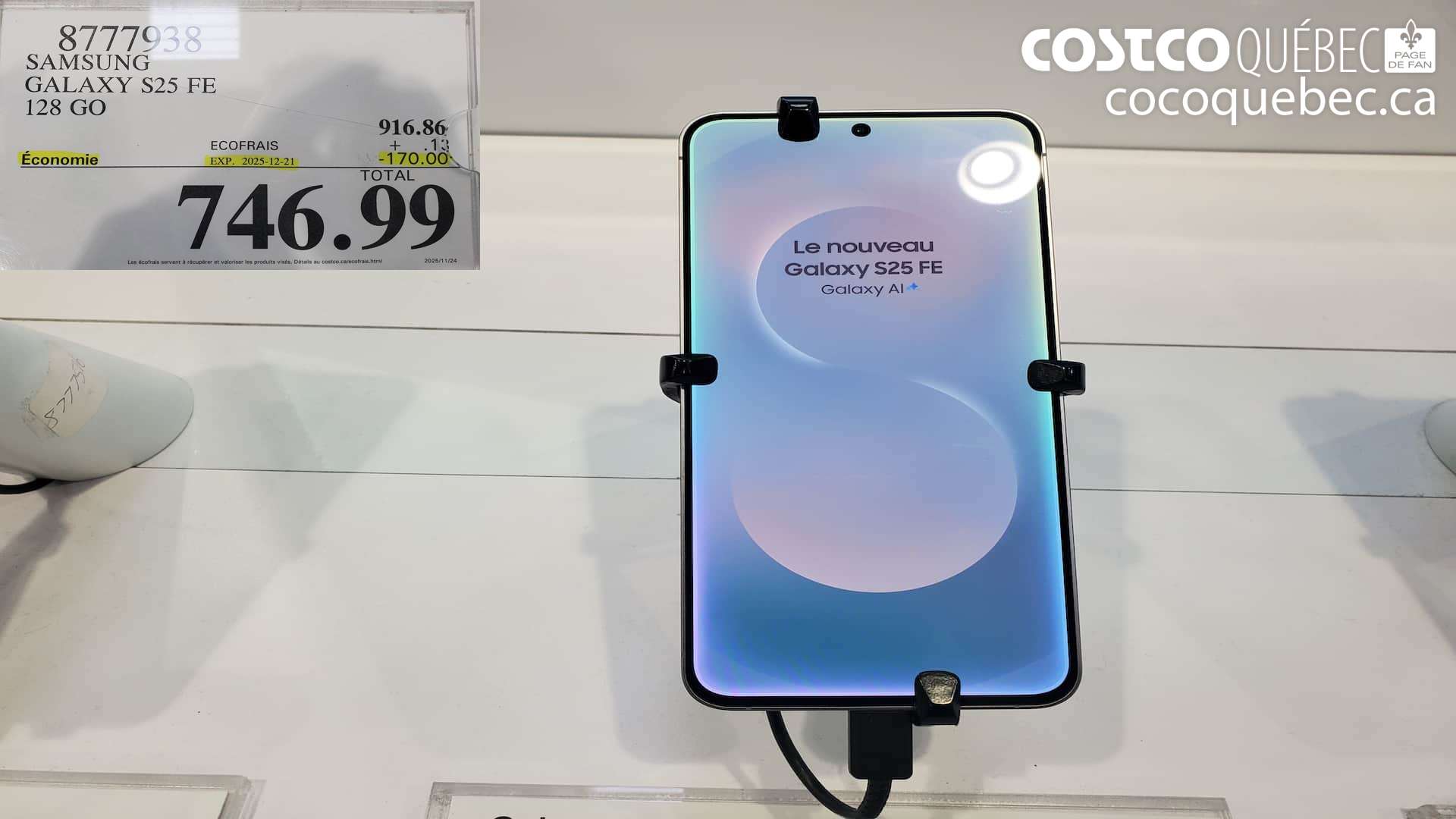 8777938 SAMSUNG GALAXY S825 FE 128 GO ($170.00 INSTANT SAVINGS EXPIRES ON 2025-12-21) $746.99