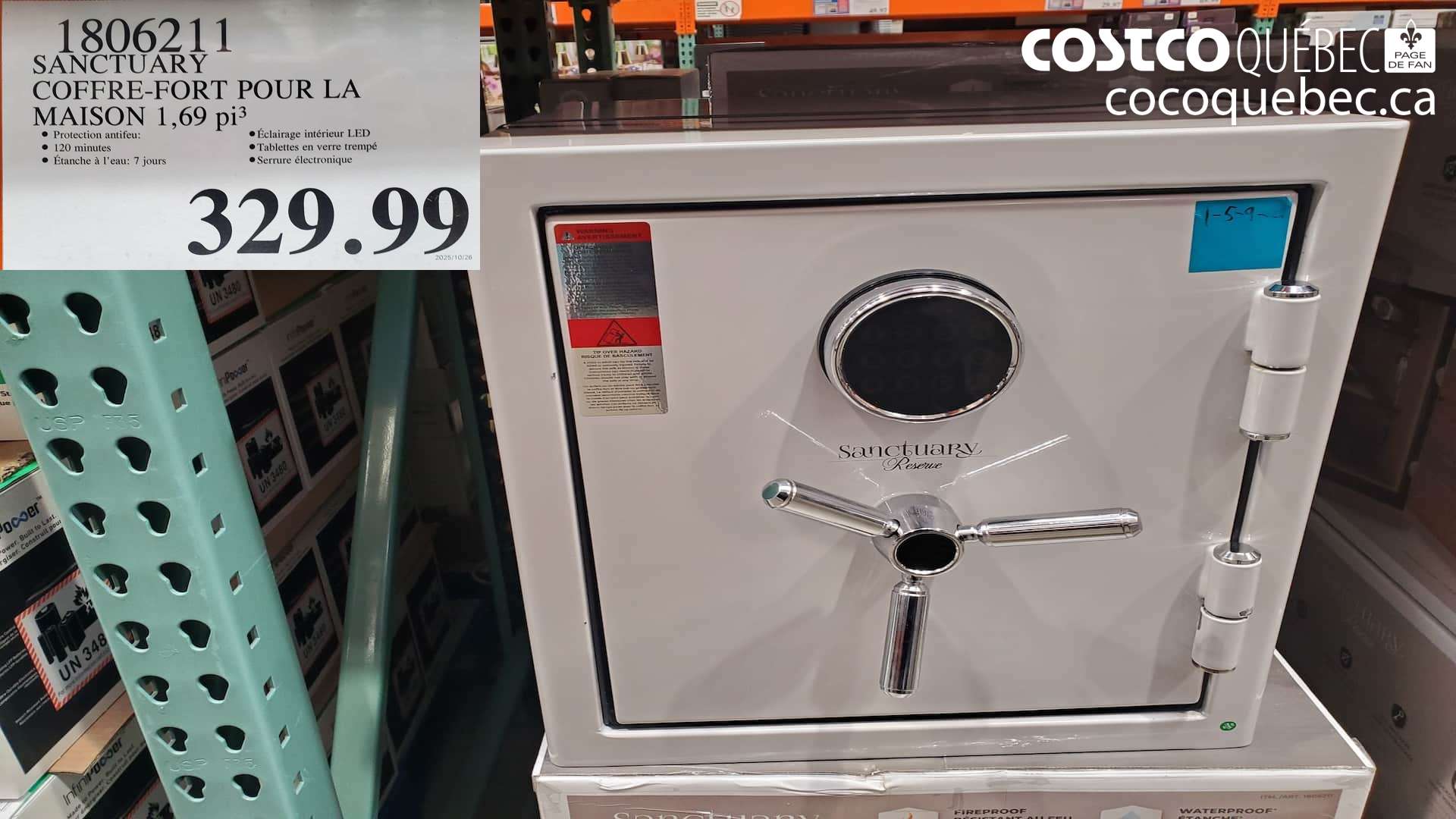 1806211 SANCTUARY COFFRE-FORT POUR LA MAISON 1,69 pi3 $329.99