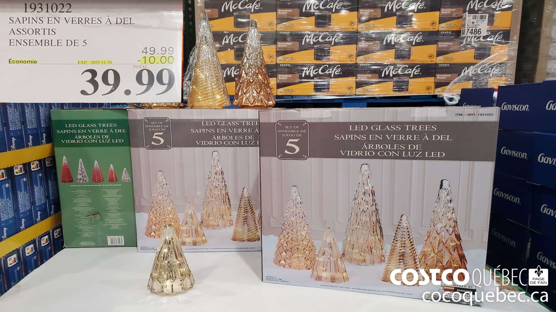 1931022 SAPINS EN VERRES A DEL ASSORTIS ENSEMBLE DE 5 ($10.00 INSTANT SAVINGS EXPIRES ON 2025-11-30) $39.99