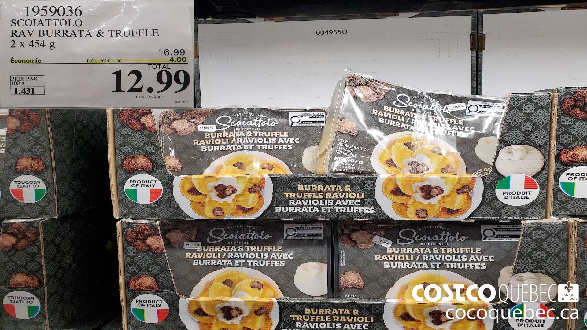 1959036 SCOIATTOLO RAV BURRATA & TRUFFLE 2 x 454 G ($4.00 INSTANT SAVINGS EXPIRES ON 2025-11-30) $12.99