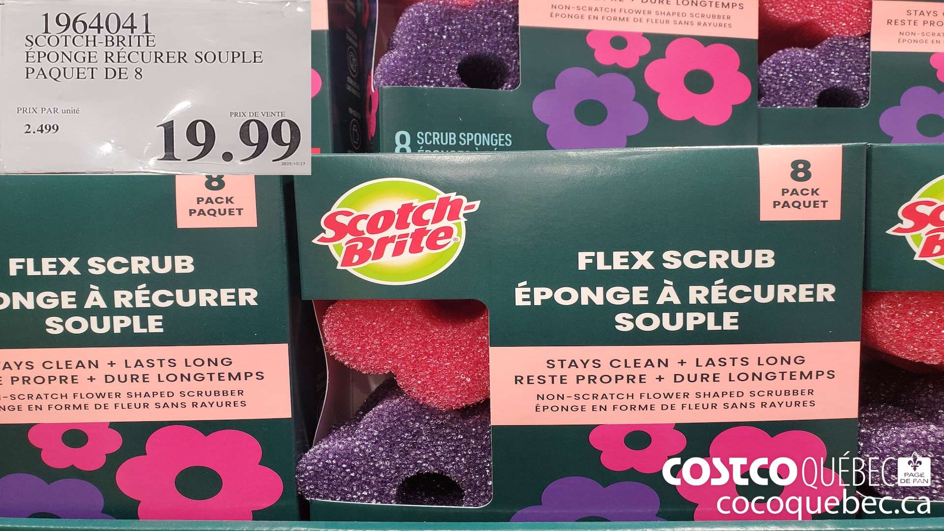 1964041 SCOTCH-BRITE EPONGE RECURER SOUPLE PAQUET DE 8 $19.99