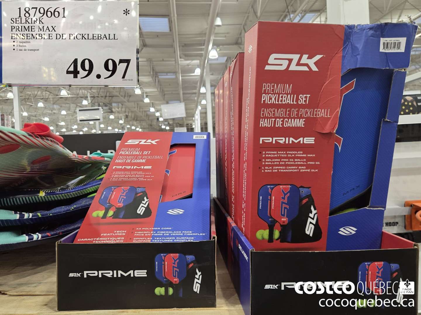 1879661 SELKIRK PRIME MAX ENSEMBLE DE PICKLEBALL  $49.97