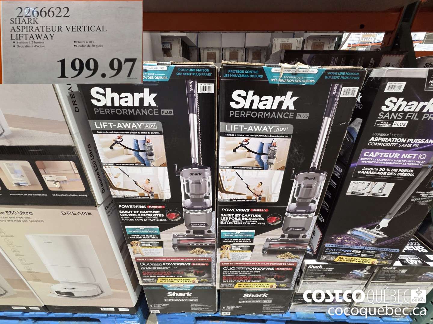 2266622 SHARK ASPIRATEUR VERTICAL LIFTAWAY  $199.97