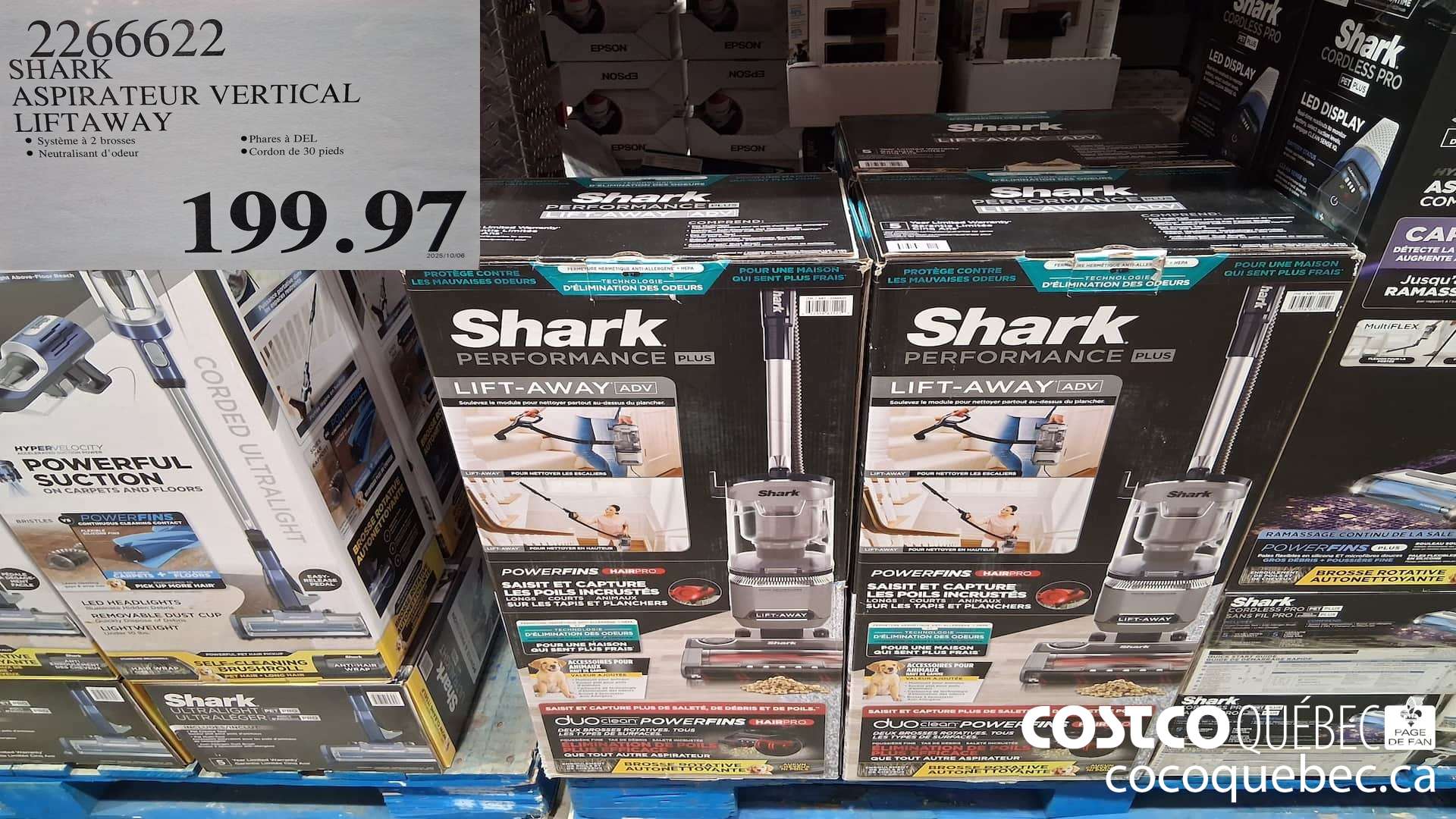 2266622 SHARK ASPIRATEUR VERTICAL LIFTAWAY  $199.97