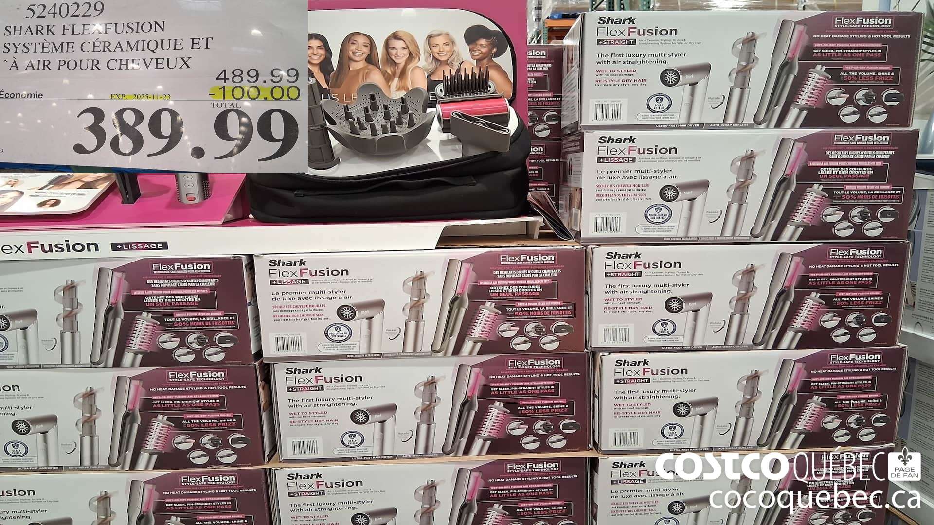 5240229 SHARK FLEXFUSION SYSTEME CERAMIQUE ET A AIR POUR CHEVEUX ($100.00 INSTANT SAVINGS EXPIRES ON 2025-11-23) $389.99