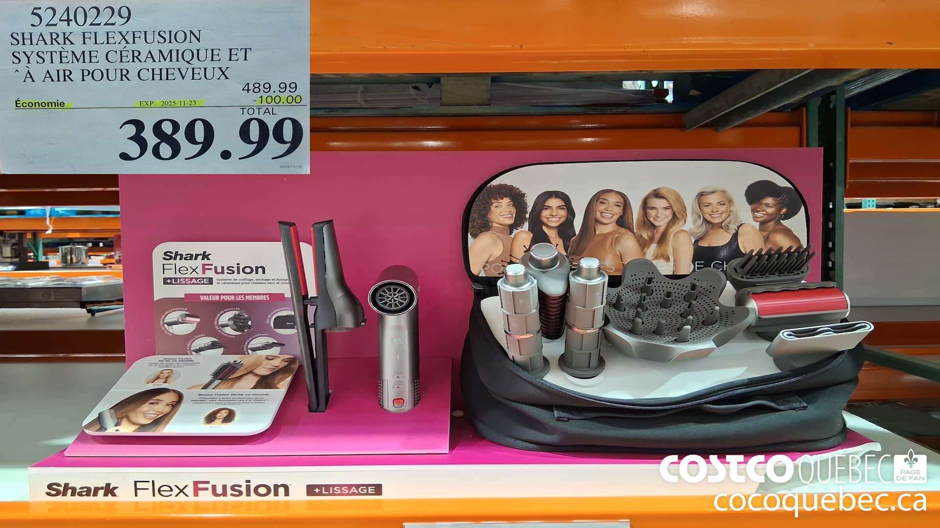 5240229 SHARK FLEXFUSION SYSTEME CERAMIQUE ET A AIR POUR CHEVEUX ($100.00 INSTANT SAVINGS EXPIRES ON 2025-11-23) $389.99