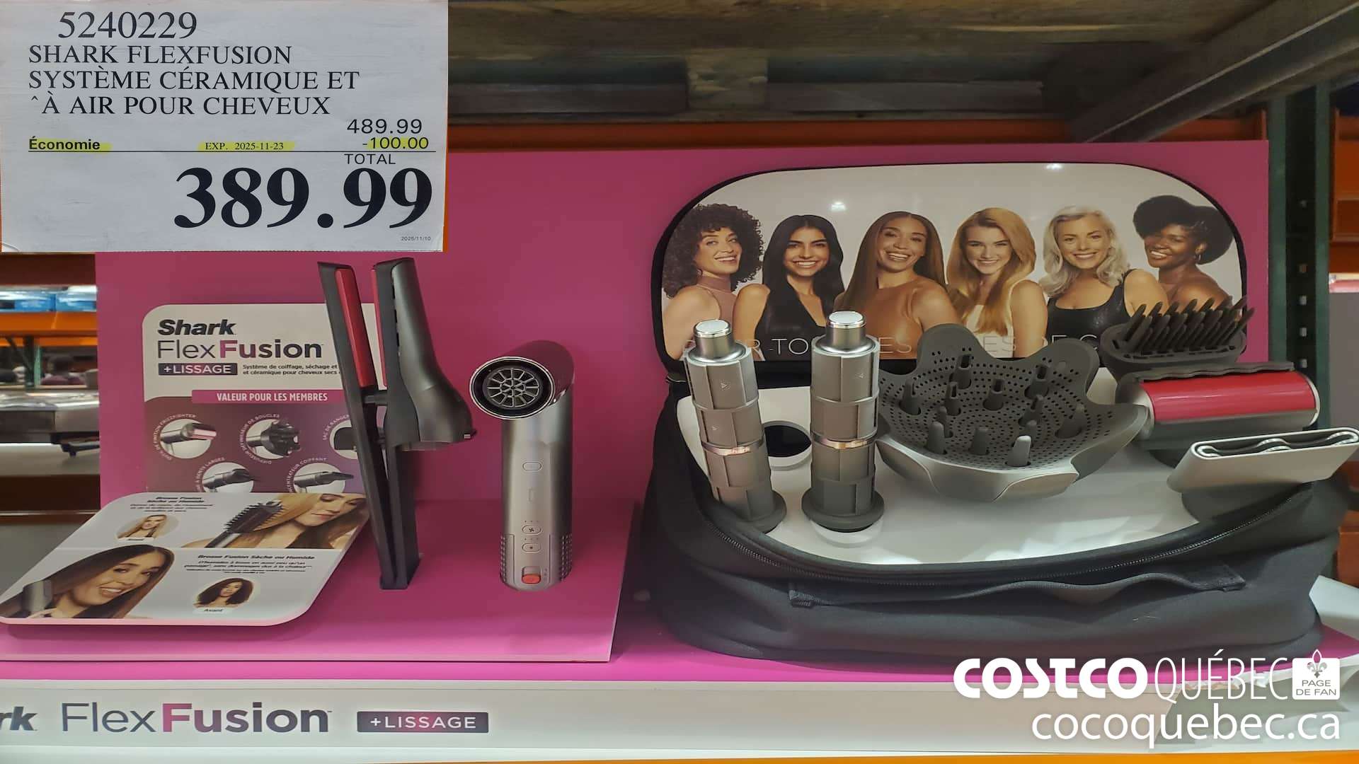 5240229 SHARK FLEXFUSION SYSTEME CERAMIQUE ET A AIR POUR CHEVEUX ($100.00 INSTANT SAVINGS EXPIRES ON 2025-11-23) $389.99