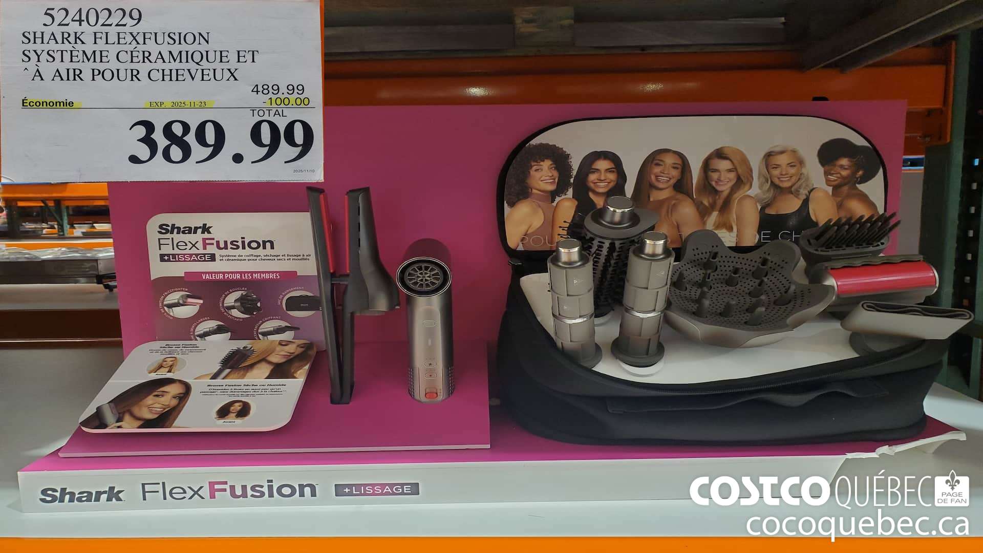 5240229 SHARK FLEXFUSION SYSTEME CERAMIQUE ET A AIR POUR CHEVEUX ($100.00 INSTANT SAVINGS EXPIRES ON 2025-11-23) $389.99