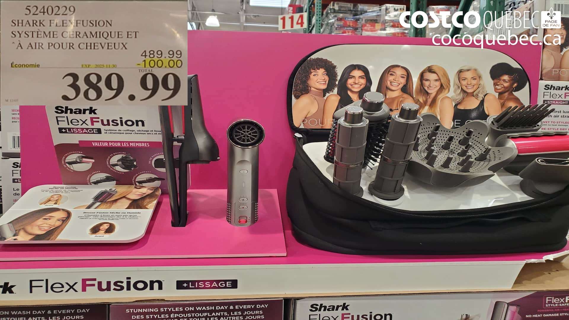 5240229 SHARK FLEXFUSION SYSTEME CERAMIQUE ET A AIR POUR CHEVEUX ($100.00 INSTANT SAVINGS EXPIRES ON 2025-11-30) $389.99