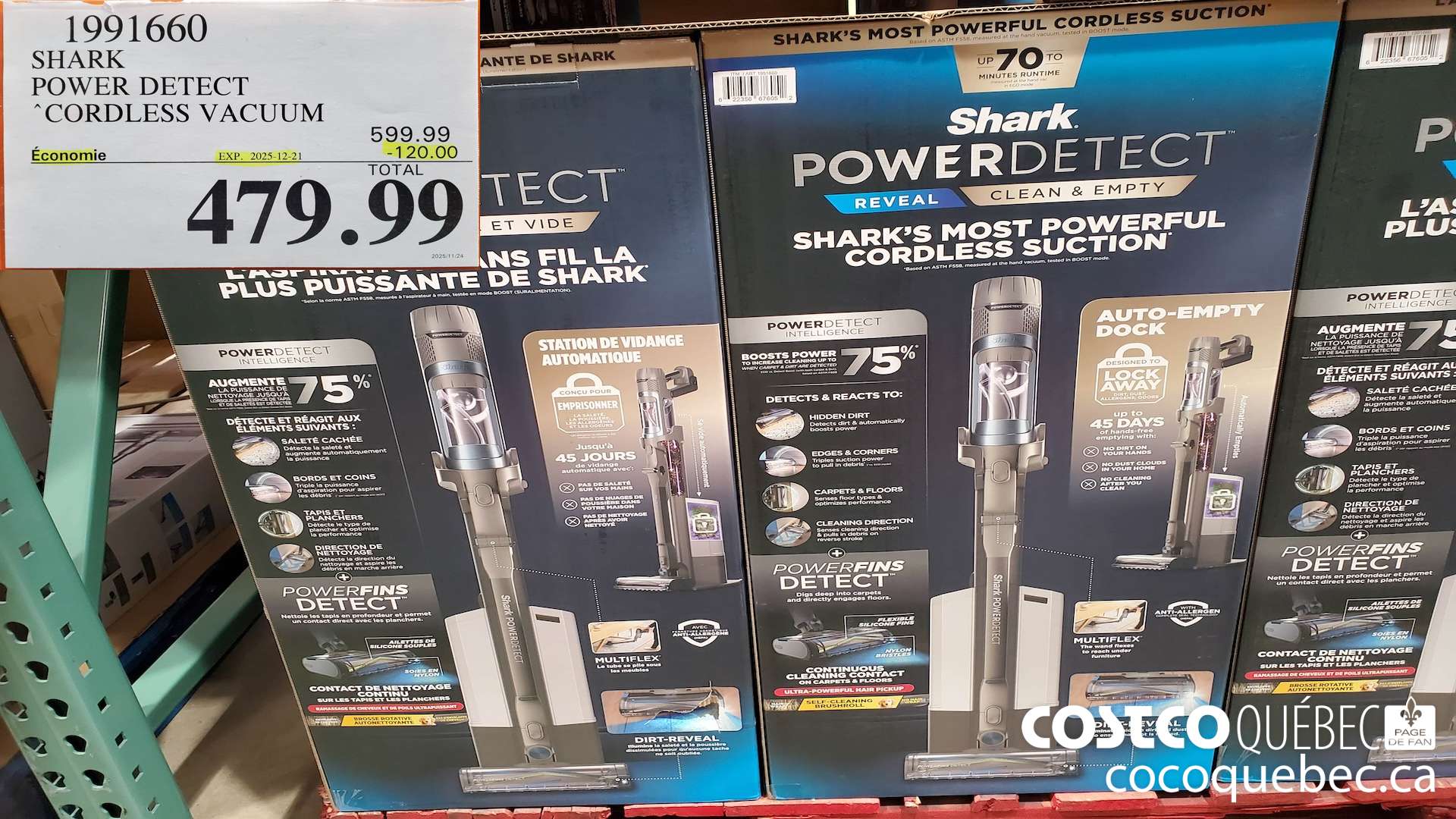 1991660 SHARK POWER DETECT CORDLESS VACUUM ($120.00 INSTANT SAVINGS EXPIRES ON 2025-12-21) $479.99