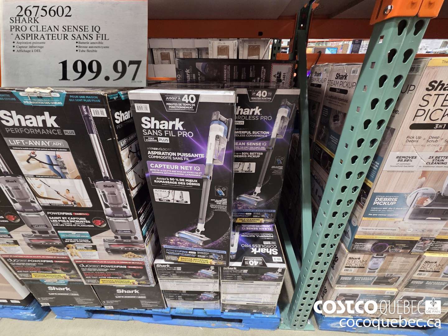 2675602 SHARK PRO CLEAN SENSE IQ ASPIRATEUR SANS FIL  $199.97