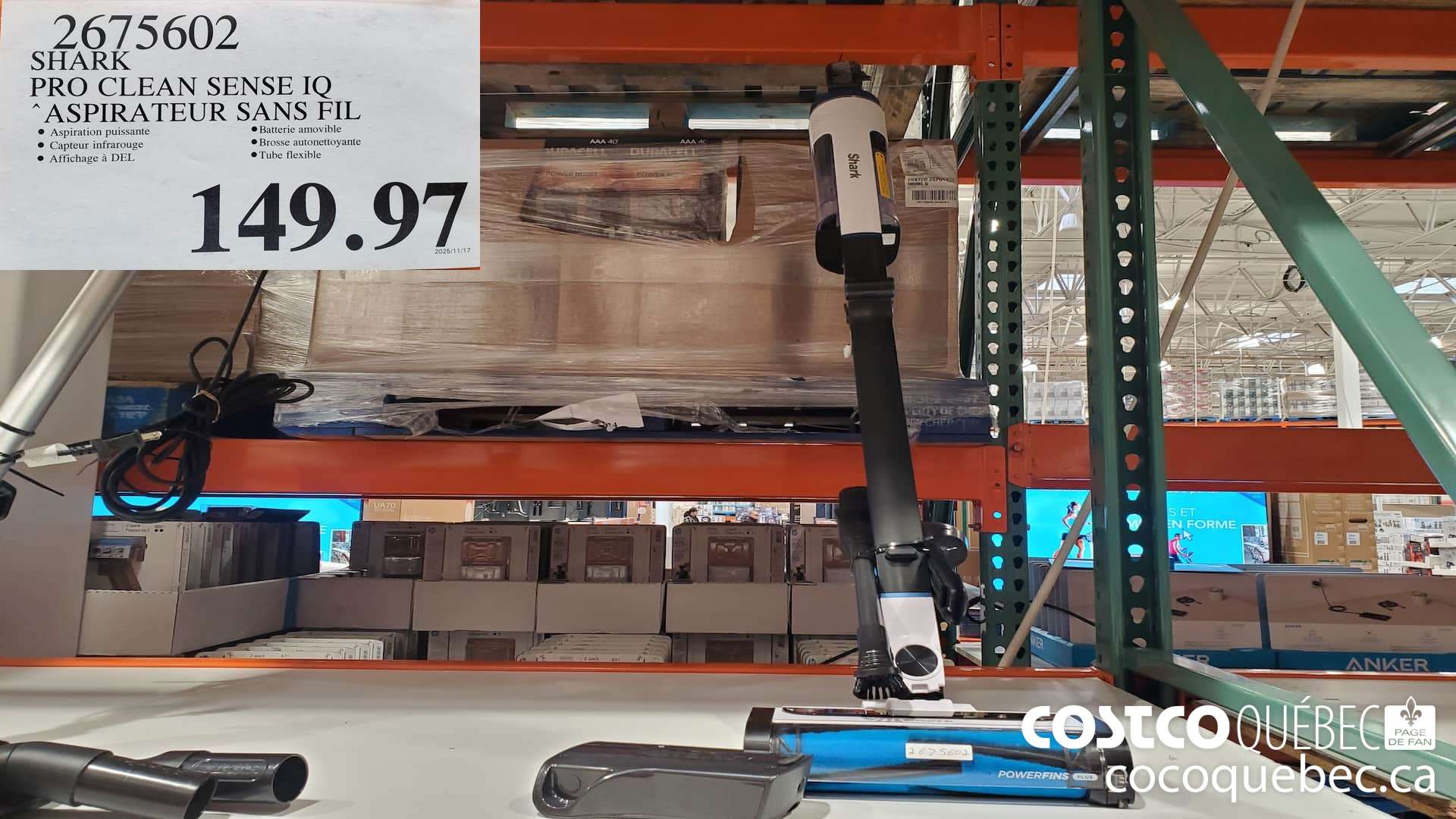 2675602 SHARK PRO CLEAN SENSE IQ ASPIRATEUR SANS FIL  $149.97