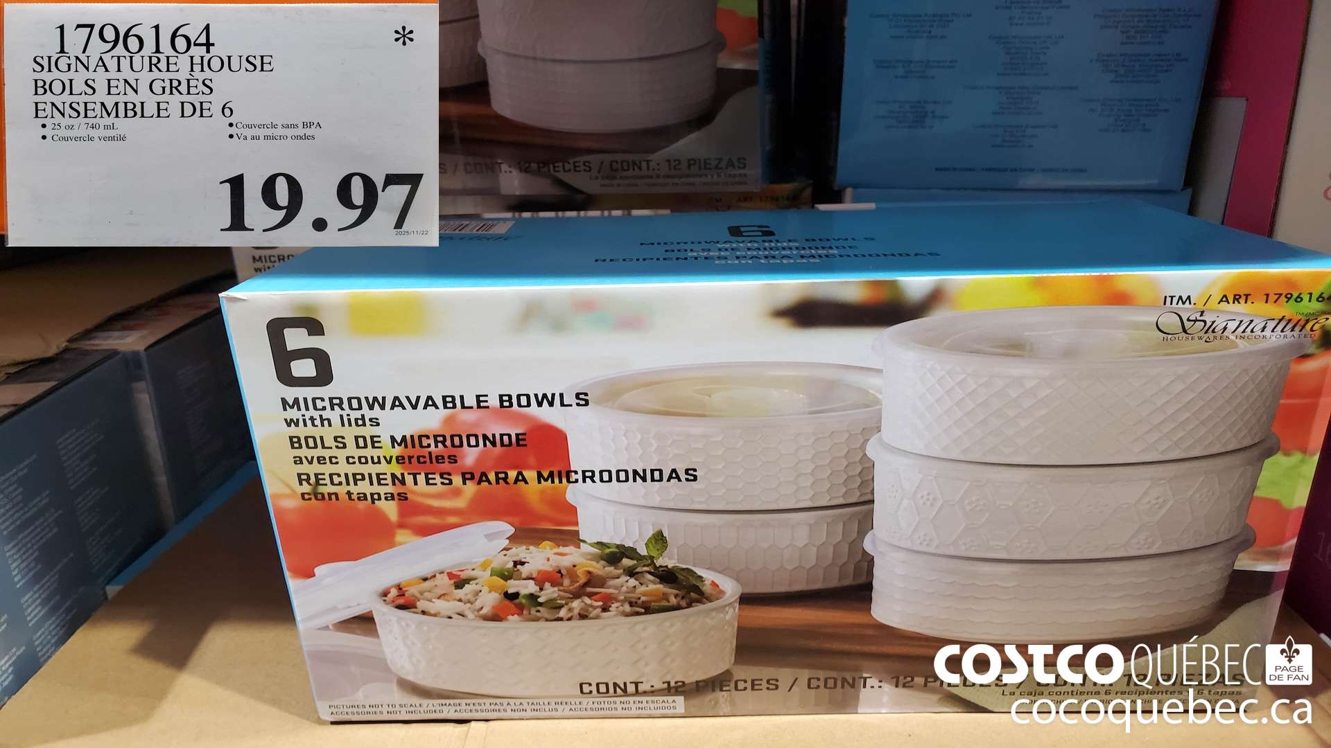 1796164 SIGNATURE HOUSE BOLS EN GRES ENSEMBLE DE 6. $19.97