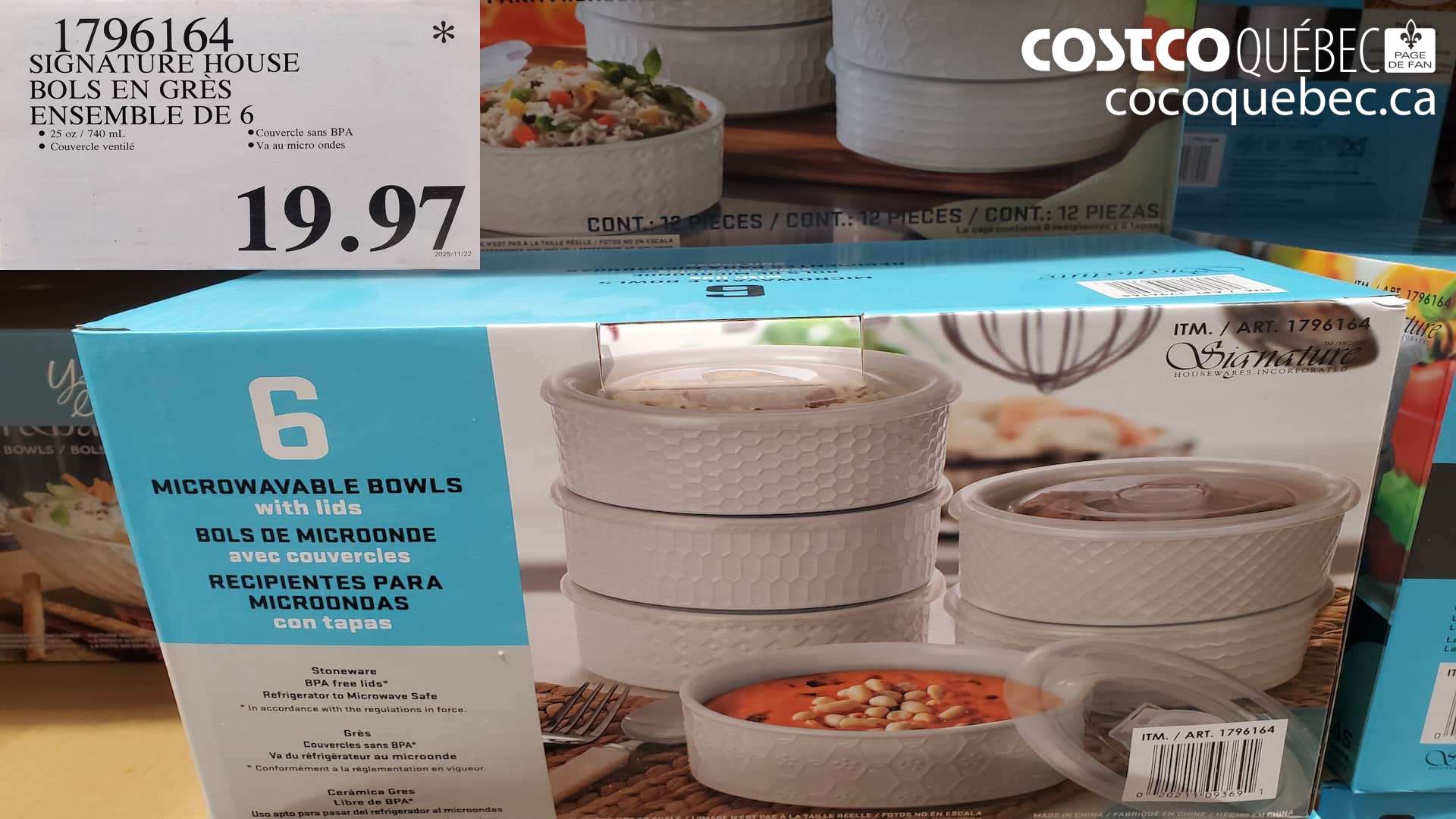 1796164 SIGNATURE HOUSE BOLS EN GRES ENSEMBLE DE 6. $19.97