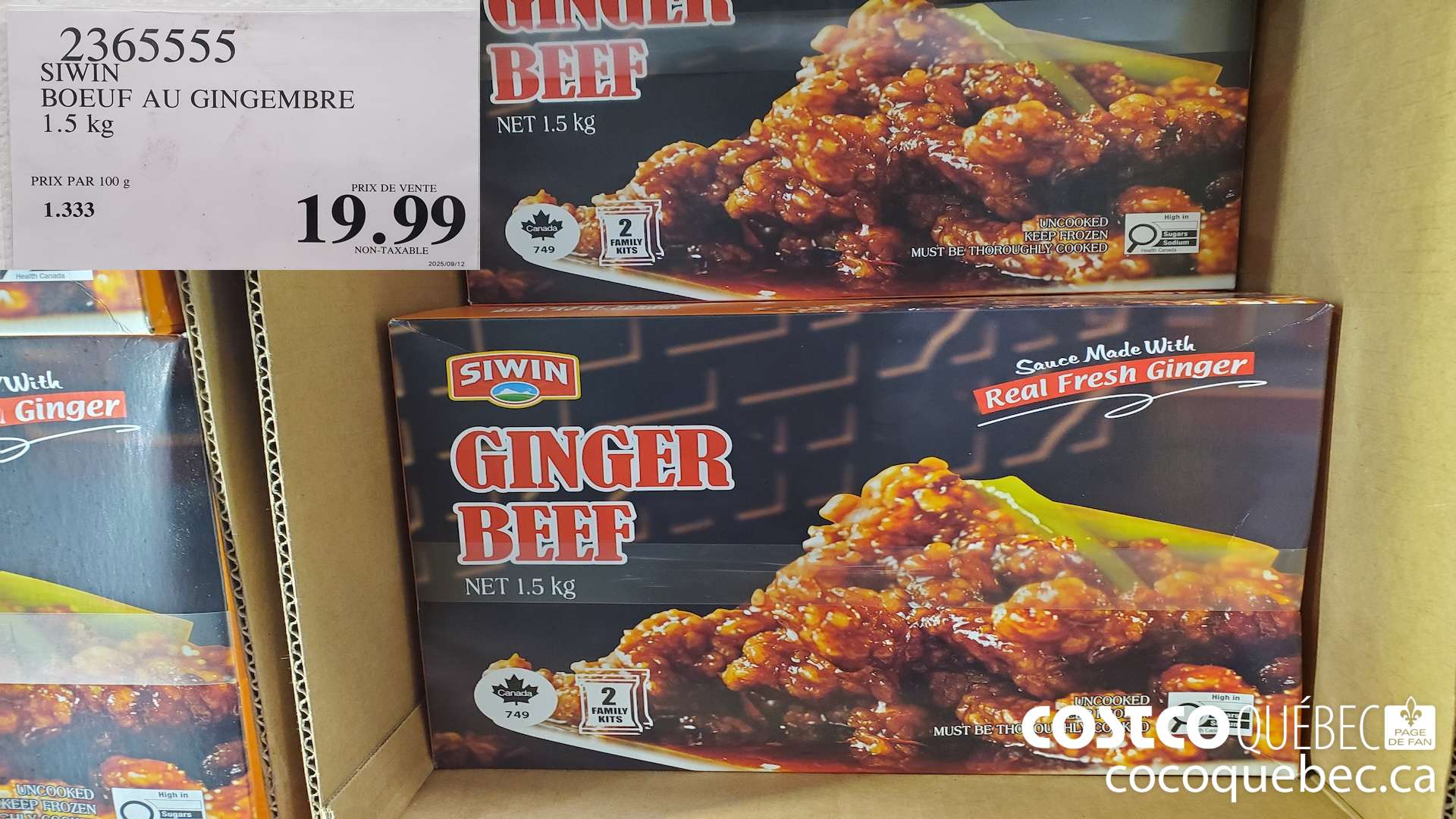 2365555 SIWIN BOEUF AU GINGEMBRE 1.5 kg $19.99