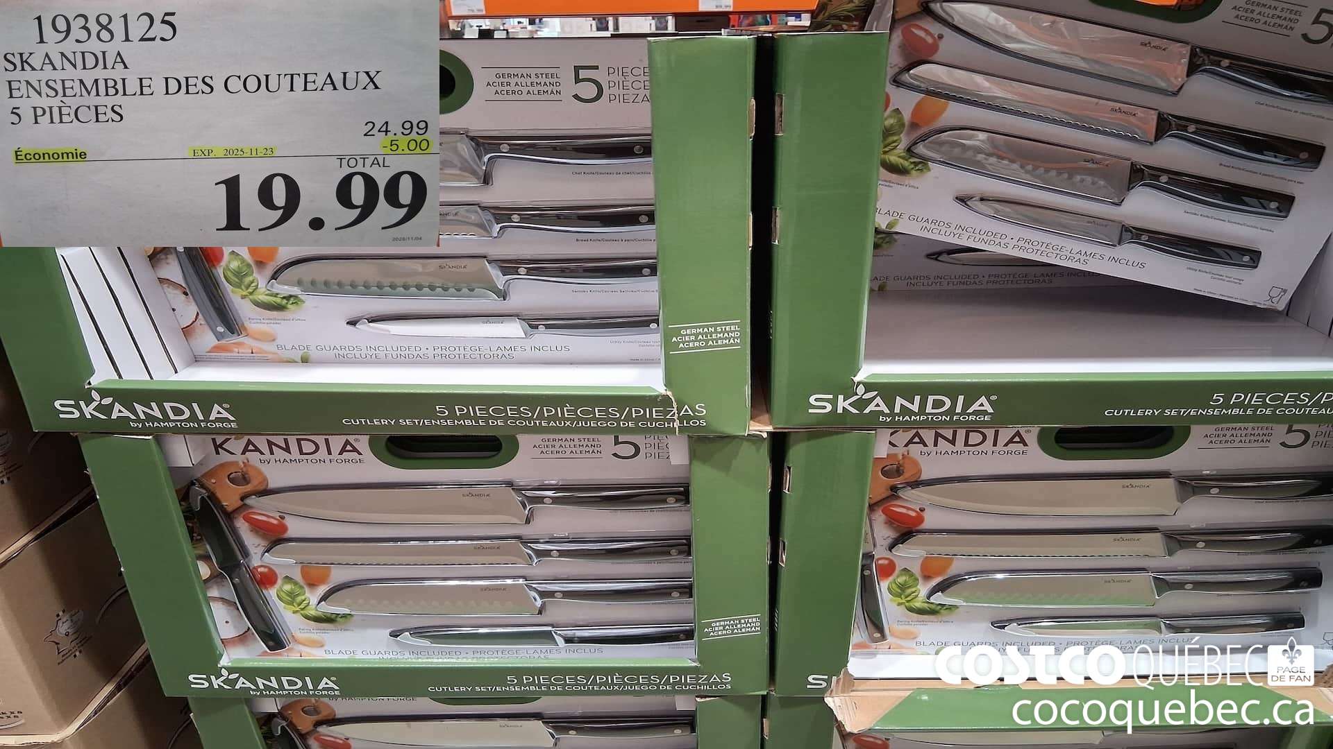 1938125 SKANDIA ENSEMBLE DES COUTEAUX 5 PIECES ($5.00 INSTANT SAVINGS EXPIRES ON 2025-11-23) $19.99