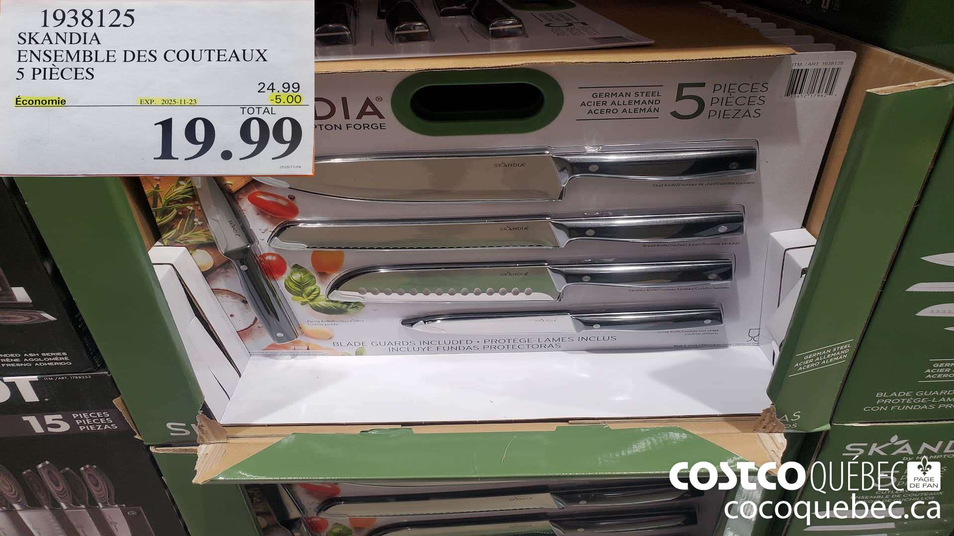 1938125 SKANDIA ENSEMBLE DES COUTEAUX 5 PIECES ($5.00 INSTANT SAVINGS EXPIRES ON 2025-11-23) $19.99