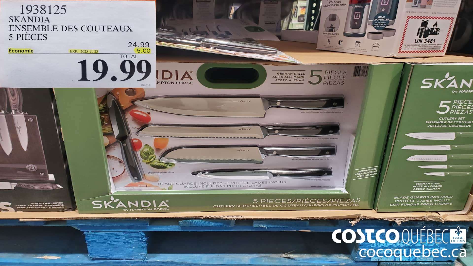 1938125 SKANDIA ENSEMBLE DES COUTEAUX 5 PIECES ($5.00 INSTANT SAVINGS EXPIRES ON 2025-11-23) $19.99