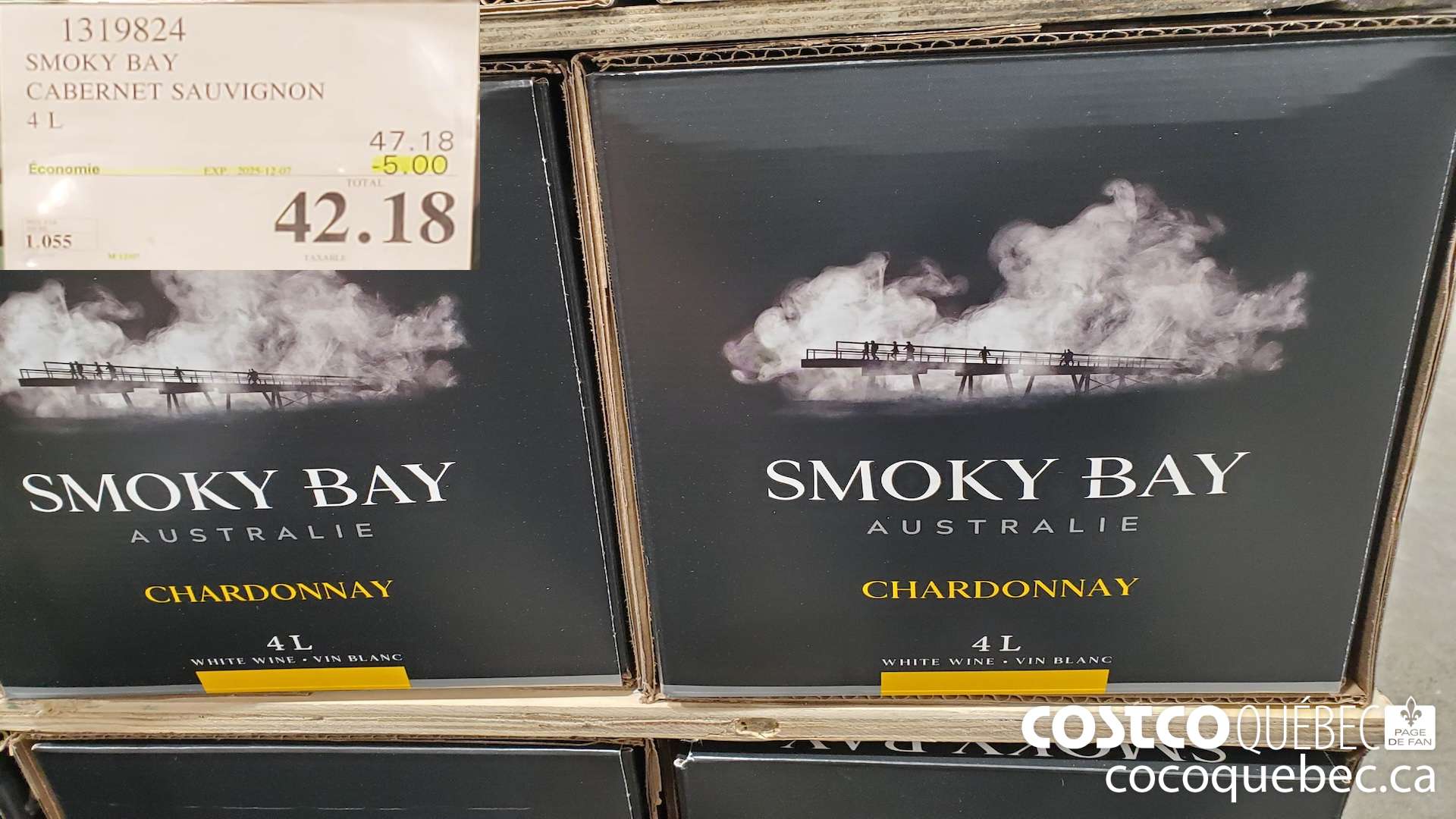 1319824 SMOKY BAY CABERNET SAUVIGNON 4L 2025-12-107 ($5.00 INSTANT SAVINGS) $42.18