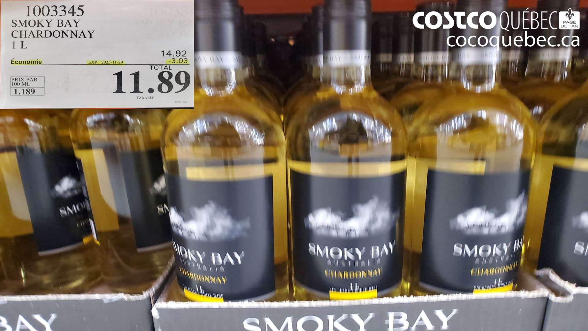 1003345 SMOKY BAY a BLANC PRIX PAR 100 ML PRIX DE VENTE $1.67OFF $3.03OFF (EXPIRES ON 2025-11-29) $11.89