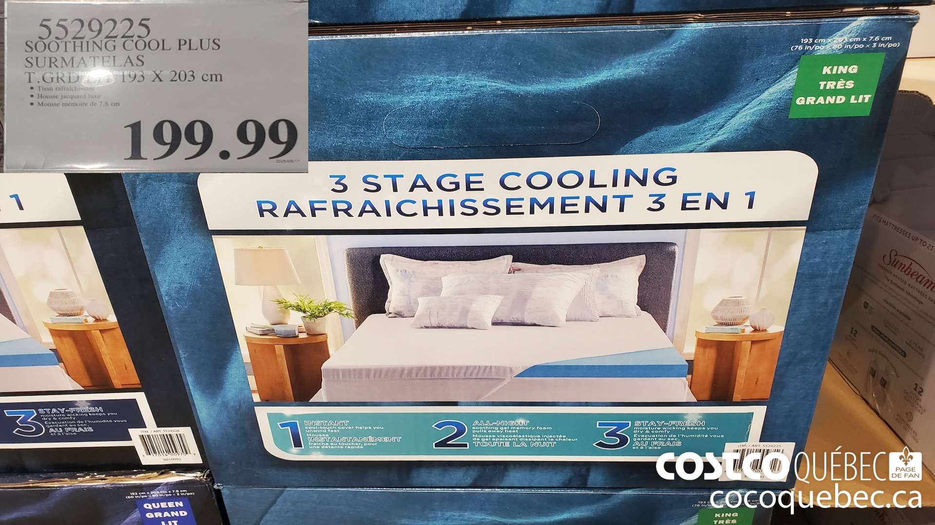 5529225 SOOTHING COOL PLUS SURMATELAS $199.99