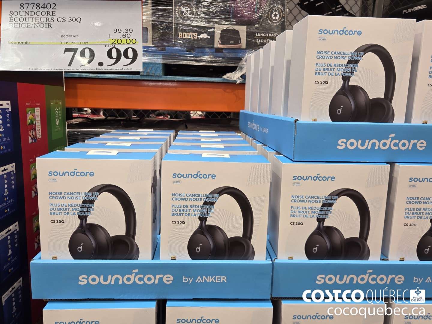 8778402 SOUNDCORE ECOUTEURS CS 30Q BEIGE/NOIR ($20.00 INSTANT SAVINGS EXPIRES ON 2025-11-09) $79.99