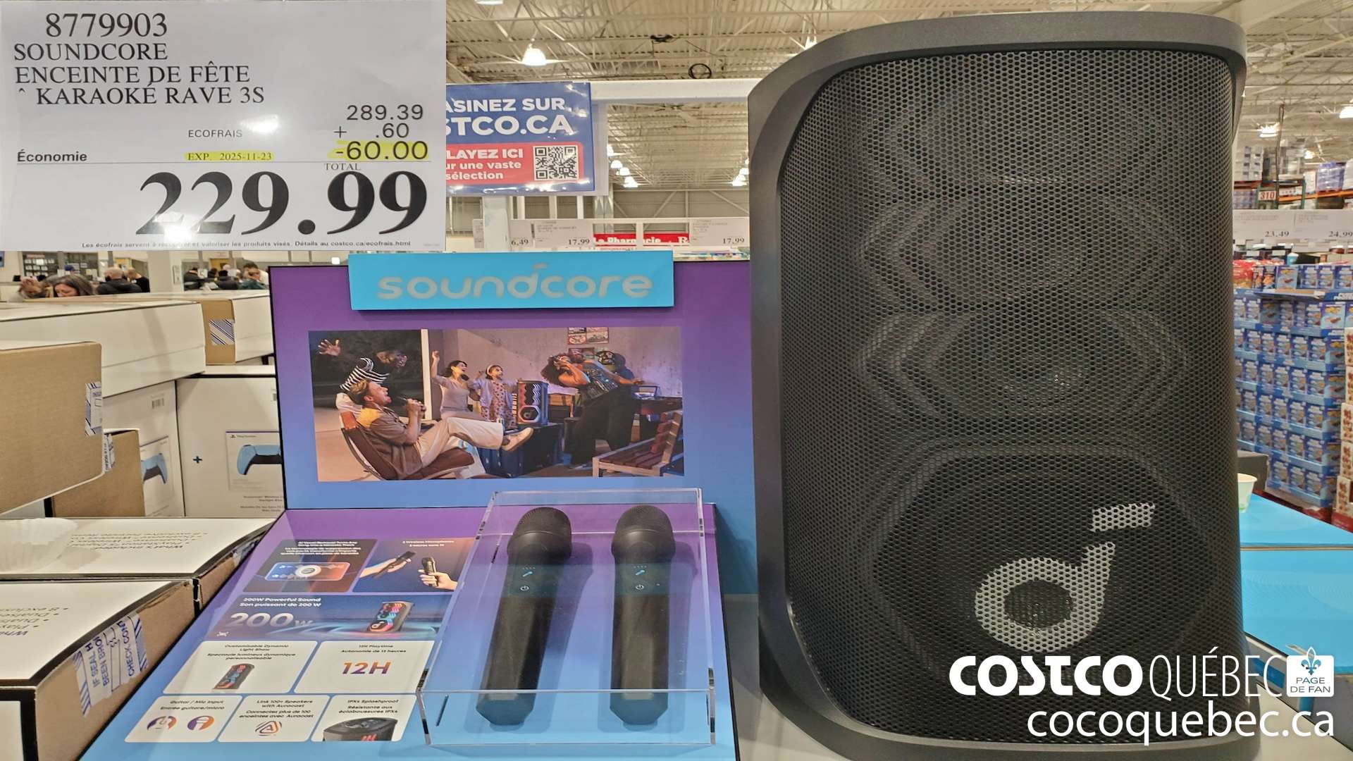 8779903 SOUND CORE ENCEINTE DE FETE KARAOKE RAVE 35 $229.99 ($60.00 INSTANT SAVINGS EXPIRES ON 2025-11-23) $229.99