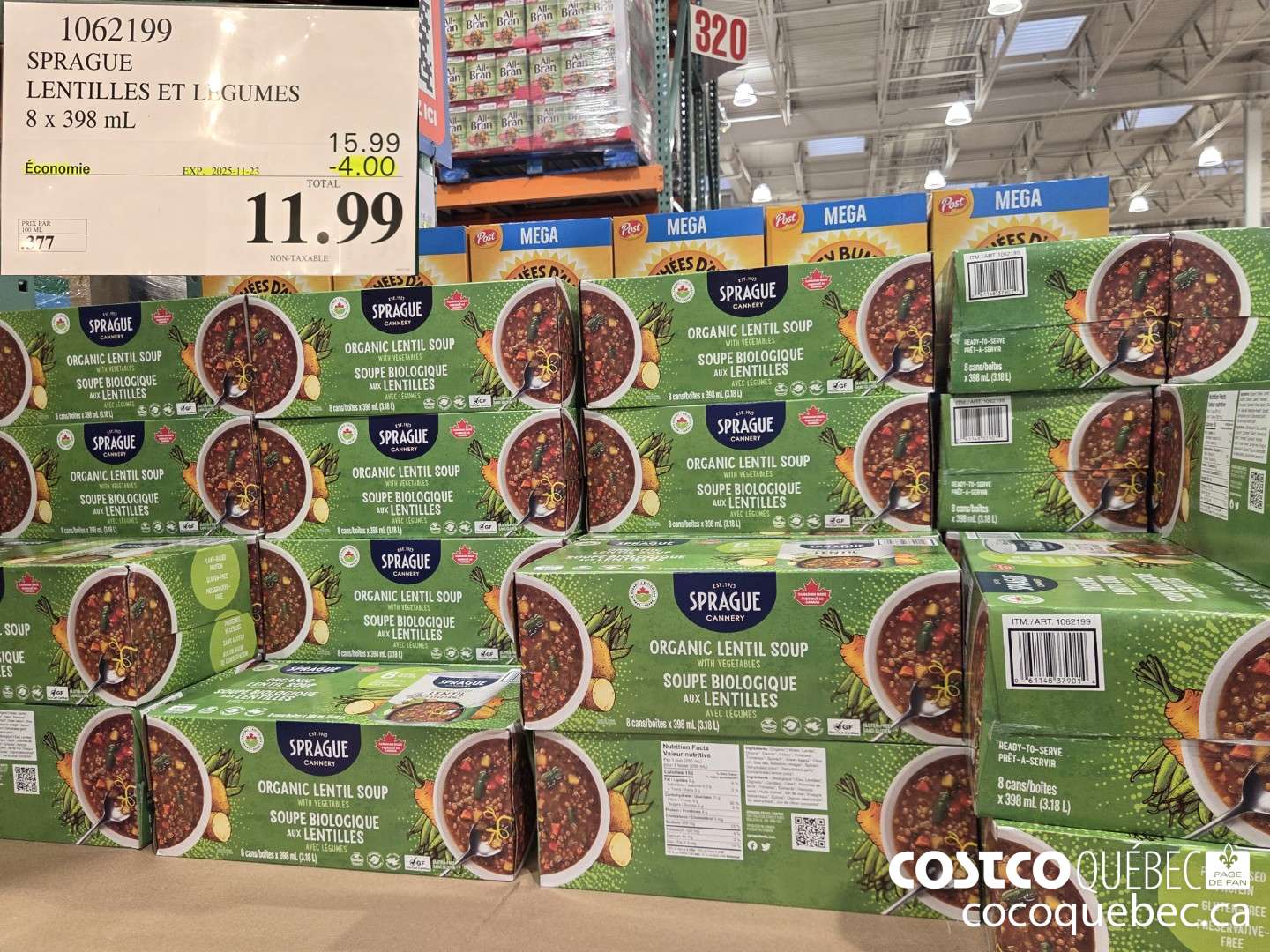 1062199 SPRAGUE LENTILLES ET LEGUMES 8 X 398ML ($4.00 INSTANT SAVINGS EXPIRES ON 2025-11-23) $11.99