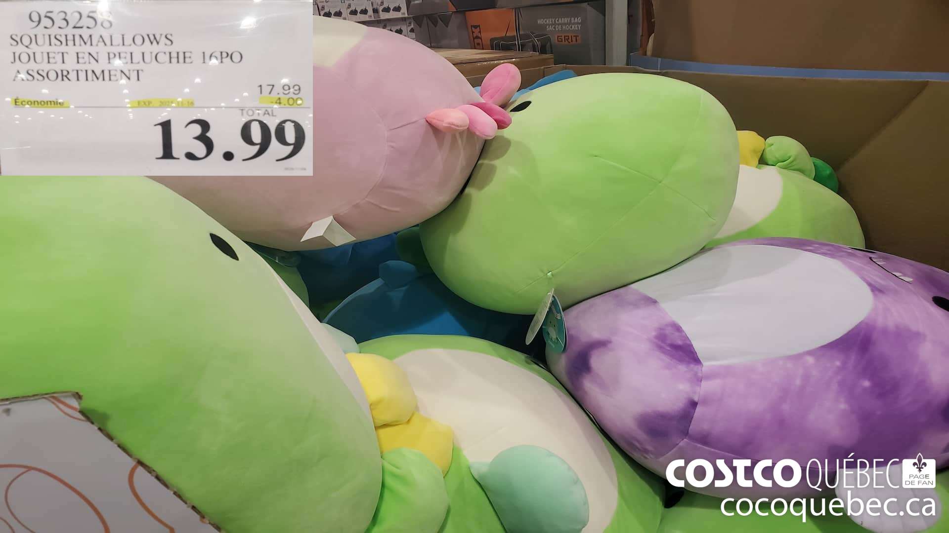 953258 SQUISHMALLOWS JOUET EN PELUCHE 16PO ASSORTIMENT ($4.00 INSTANT SAVINGS EXPIRES ON 2025-11-16) $13.99
