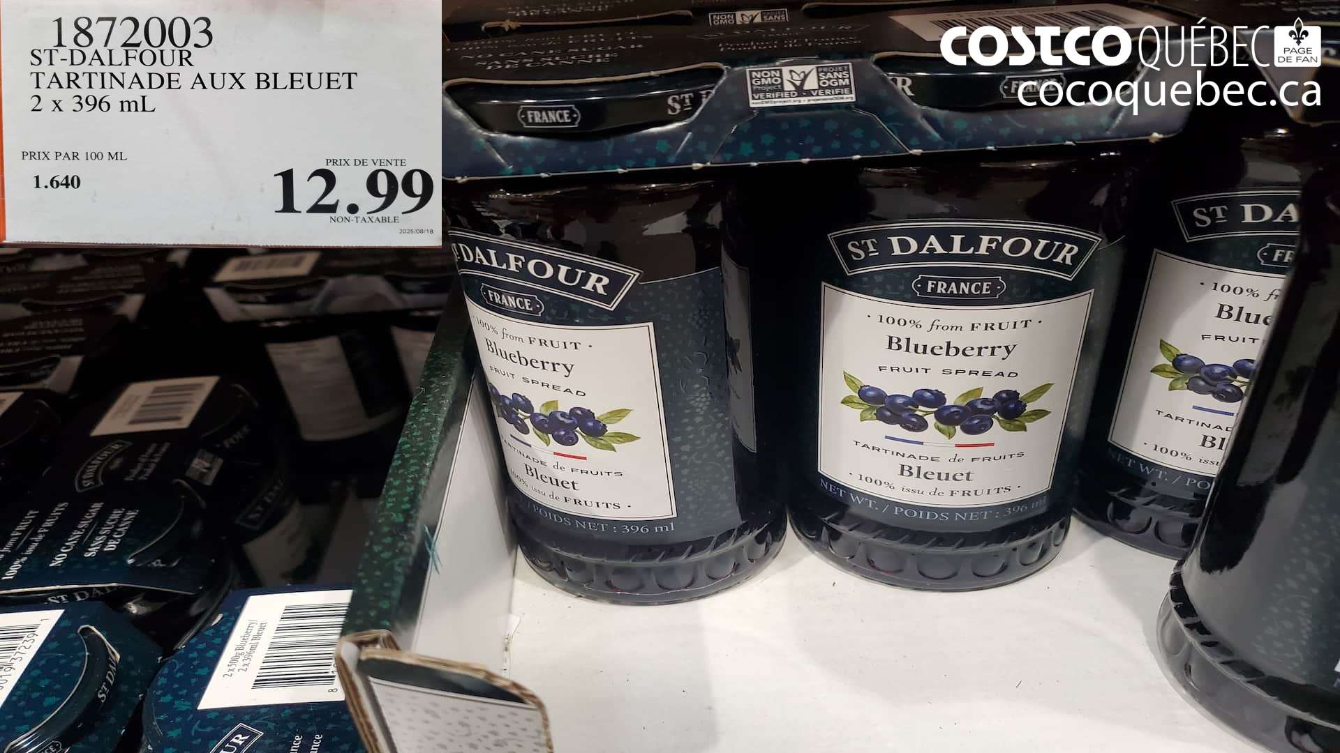 1872003 ST-DALFOUR TARTINADE AUX BLEUET 2 x 396 mL $12.99