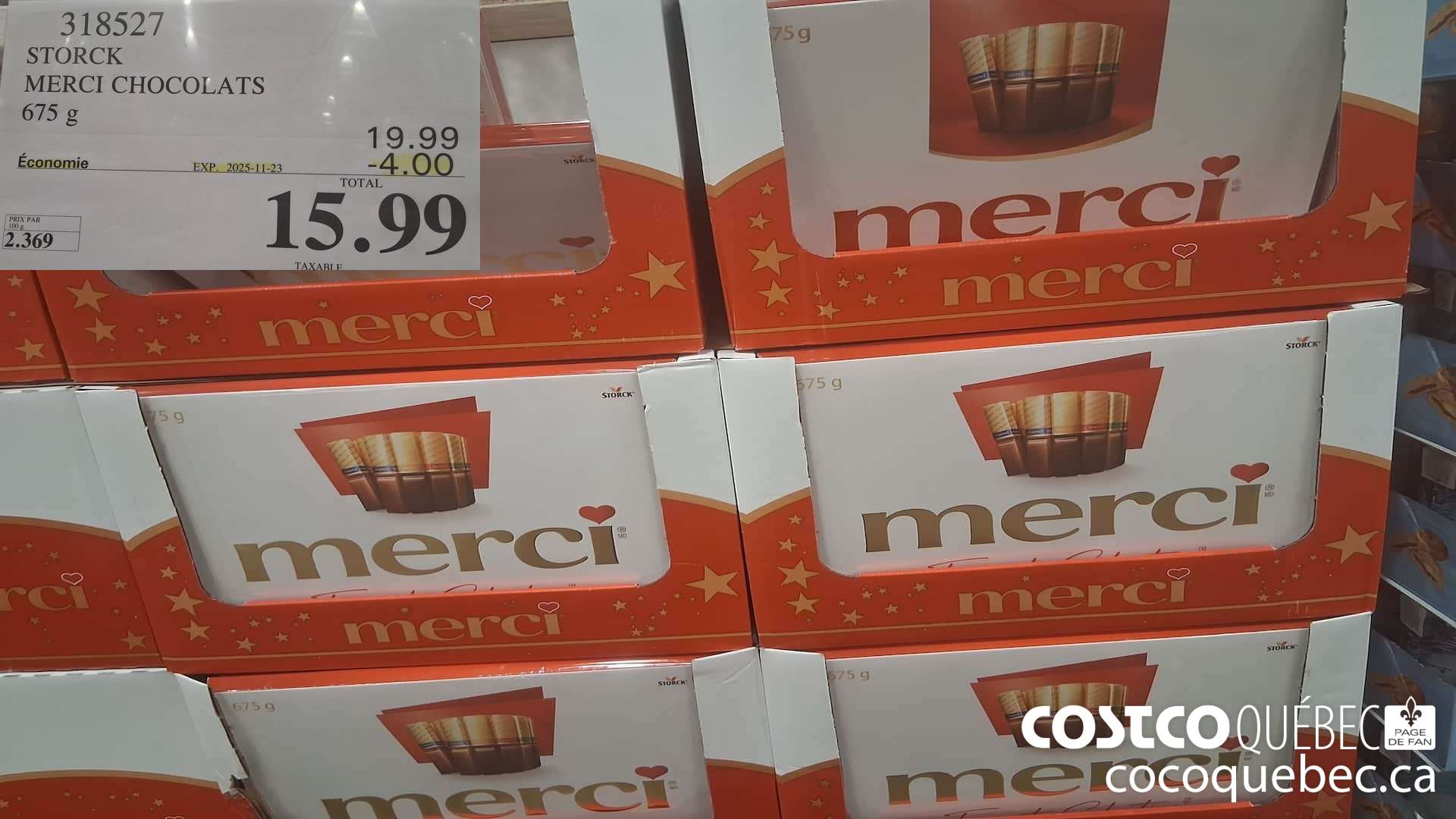 318527 STORCK MERCI CHOCOLATS 675G ($4.00 INSTANT SAVINGS EXPIRES ON 2025-11-23) $15.99