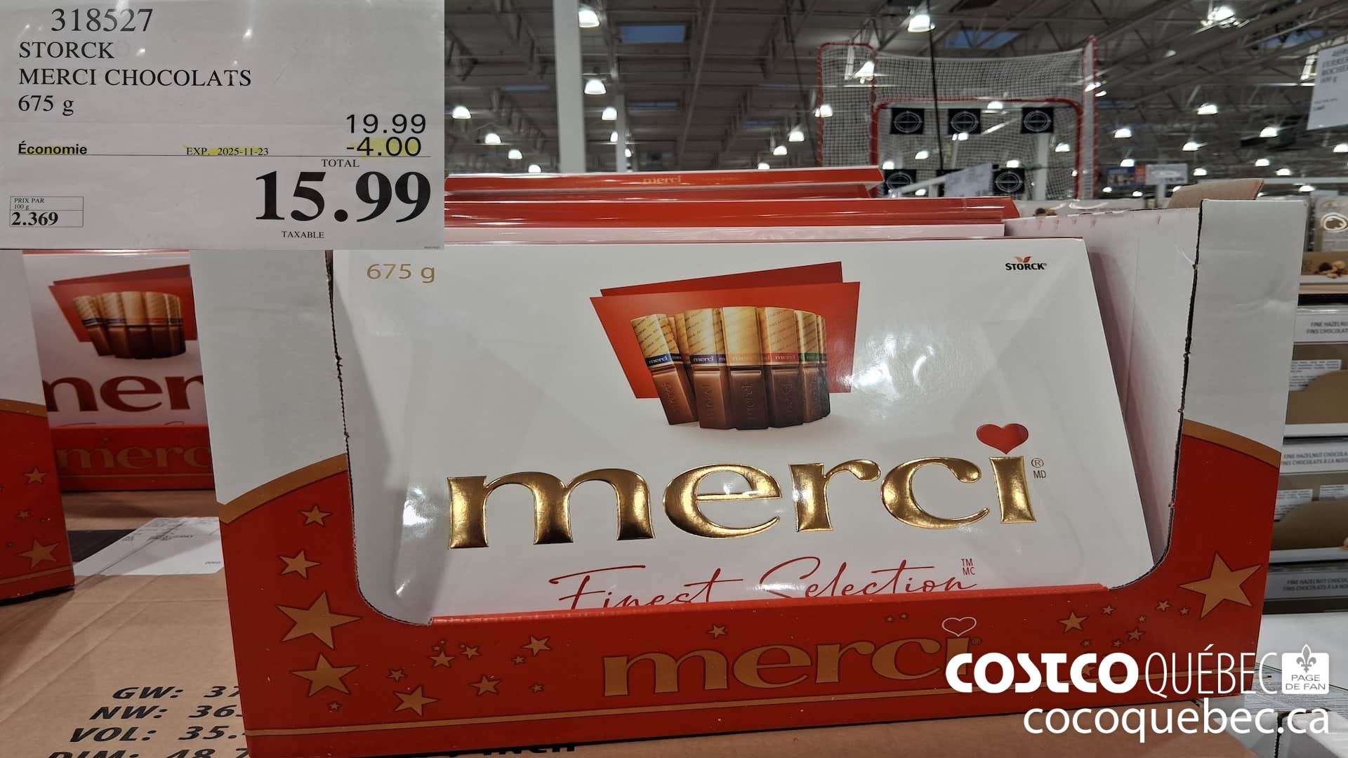 318527 STORCK MERCI CHOCOLATS 675G ($4.00 INSTANT SAVINGS EXPIRES ON 2025-11-23) $15.99