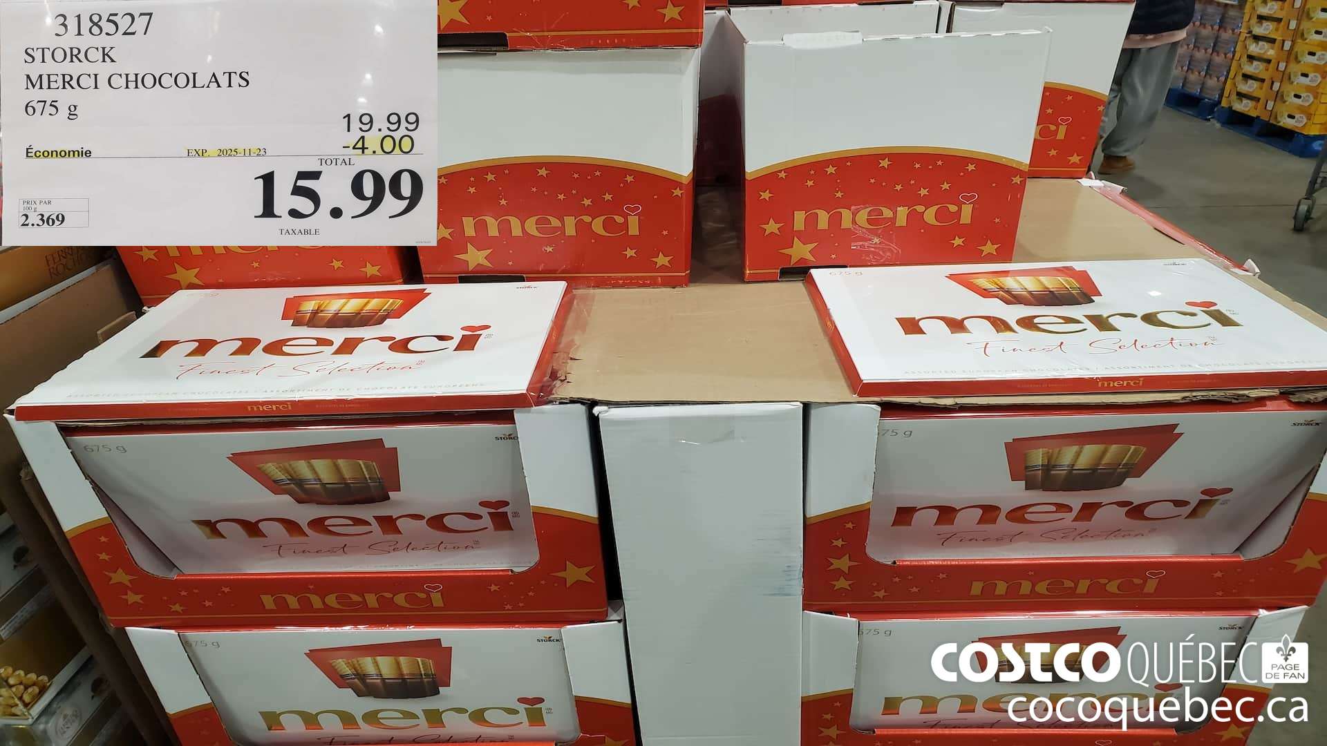 318527 STORCK MERCI CHOCOLATS 675G ($4.00 INSTANT SAVINGS EXPIRES ON 2025-11-23) $15.99