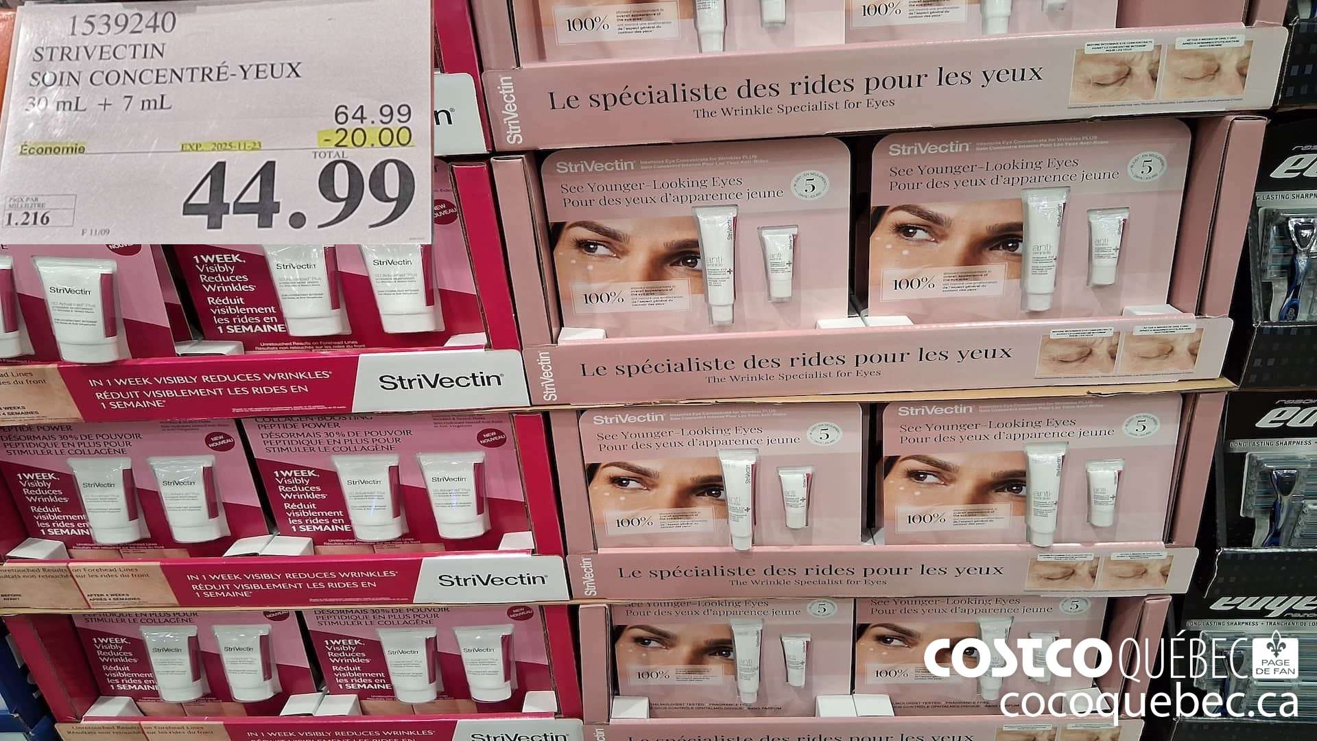 1539240 STRIVECTIN SOIN CONCENTRE-YEUX 30 mL + 7 mI.  ($20.00 INSTANT SAVINGS EXPIRES ON 2025-11-23) $44.99