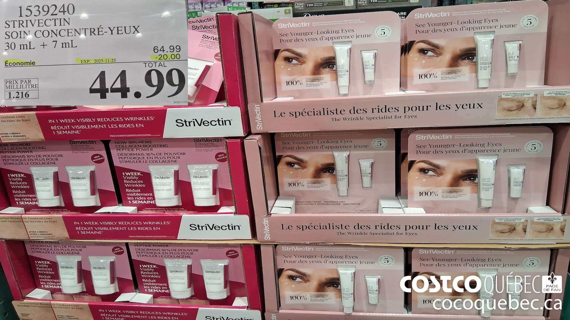 1539240 STRIVECTIN SOIN CONCENTRE-YEUX 30 mL + 7 mI.  ($20.00 INSTANT SAVINGS EXPIRES ON 2025-11-23) $44.99
