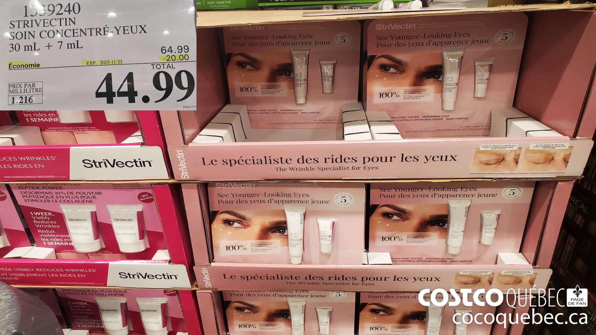 1539240 STRIVECTIN SOIN CONCENTRE-YEUX 30 mL + 7 mI.  ($20.00 INSTANT SAVINGS EXPIRES ON 2025-11-23) $44.99