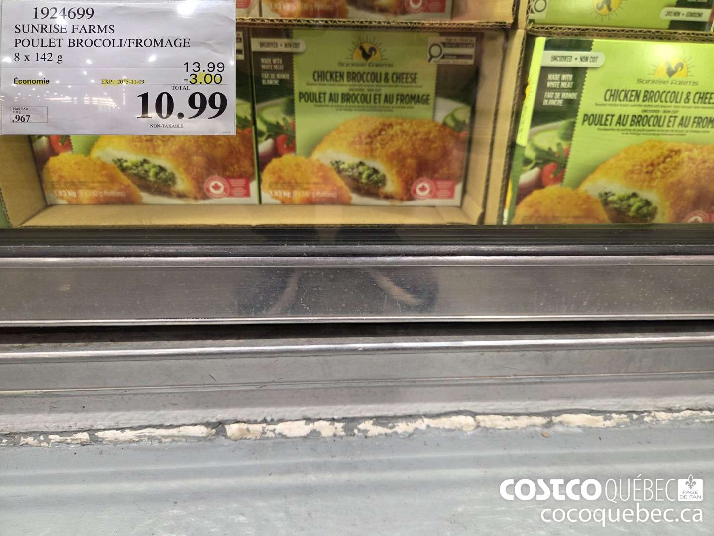 1924699 SUNRISE FARMS POULET BROCOLI/FROMAGE 8 X 142G ($3.00 INSTANT SAVINGS EXPIRES ON 2025-11-09) $10.99