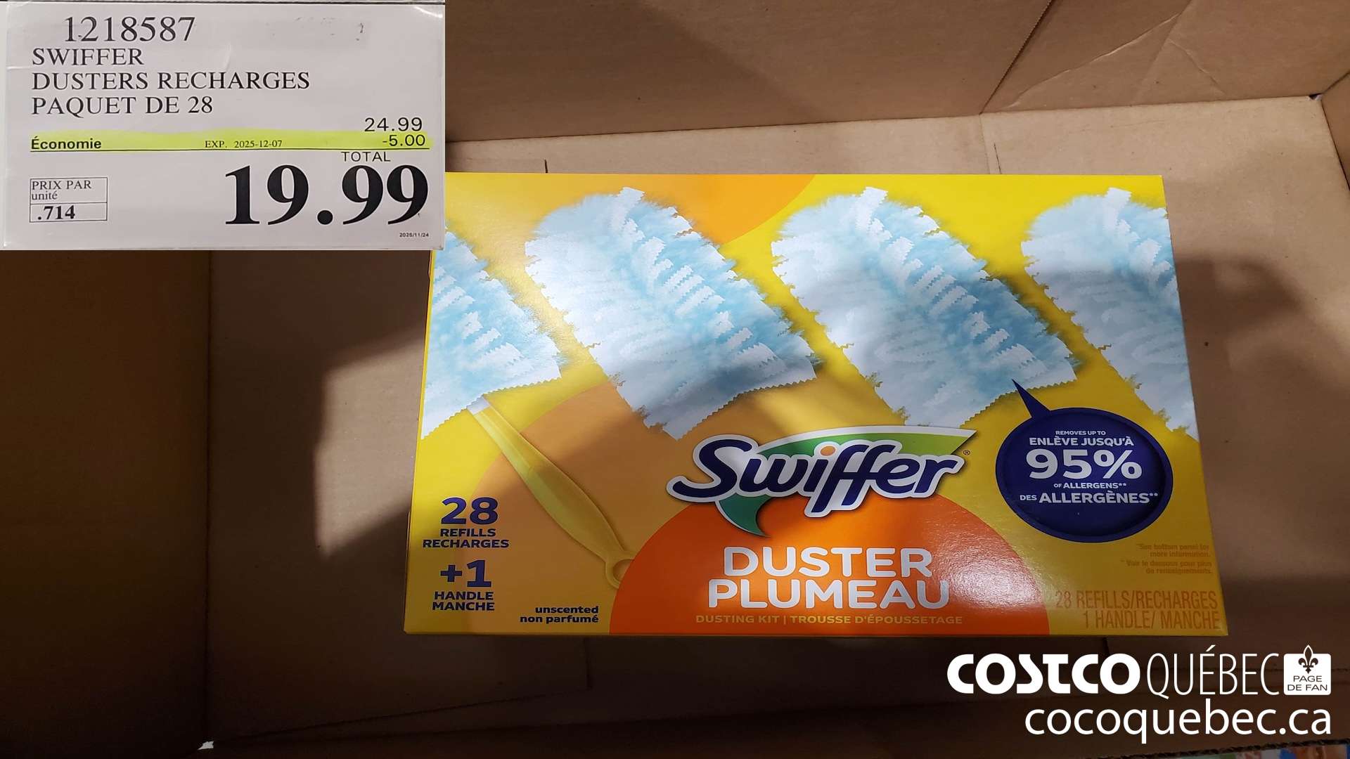 1218587 SWIFFER DUSTERS RECHARGES - PAQUET DE 28 ($5.00 INSTANT SAVINGS EXPIRES ON 2025-12-07) $19.99