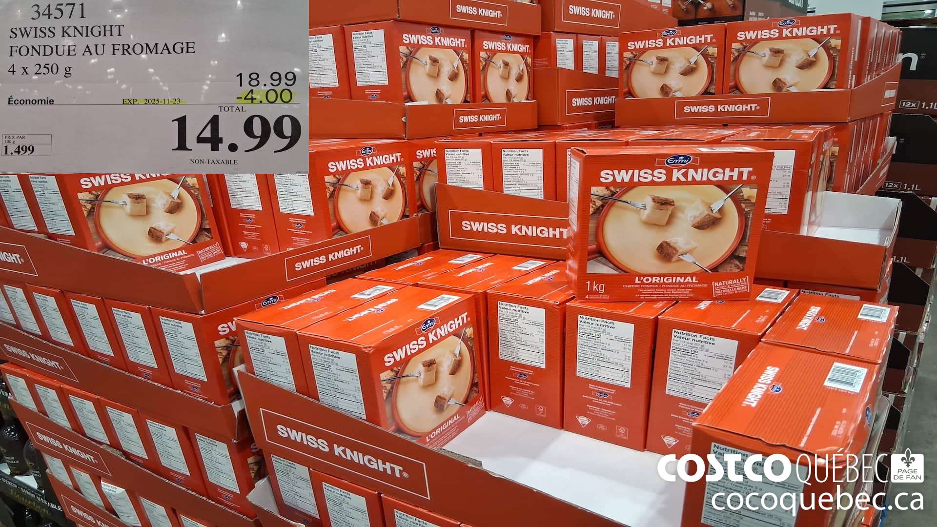34571 SWISS KNIGHT FONDUE AU FROMAGE 4 x 250 ($4.00 INSTANT SAVINGS EXPIRES ON 2025-11-23) $14.99